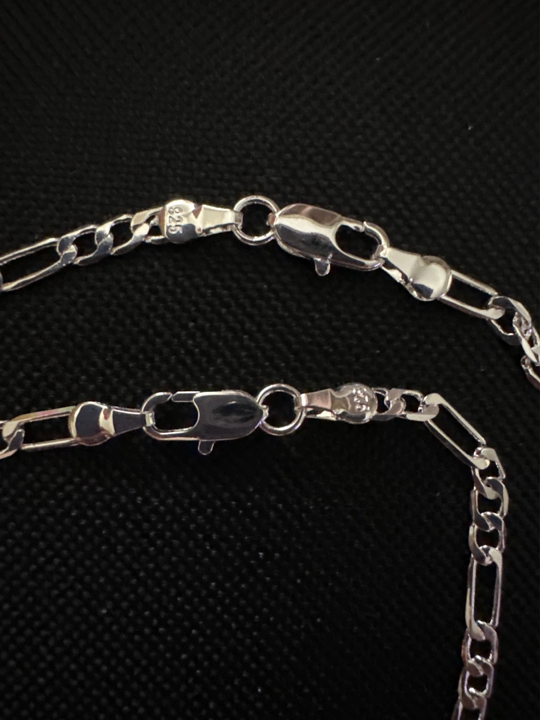 Set 925 sterling Silver Figaro Chain Necklace - photo 2