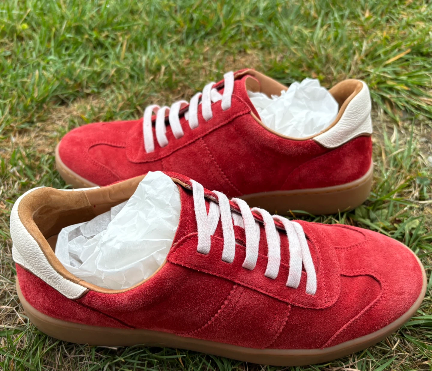 Men’s Allen Edmonds Ludlow Slip-on Suede Sneakers Red Size 9D - photo 3