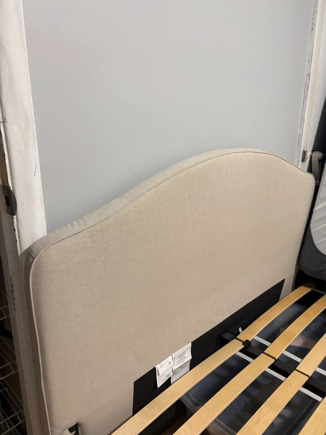 IKEA Beige Upholstered Bed Frame - Queen Size - photo 3