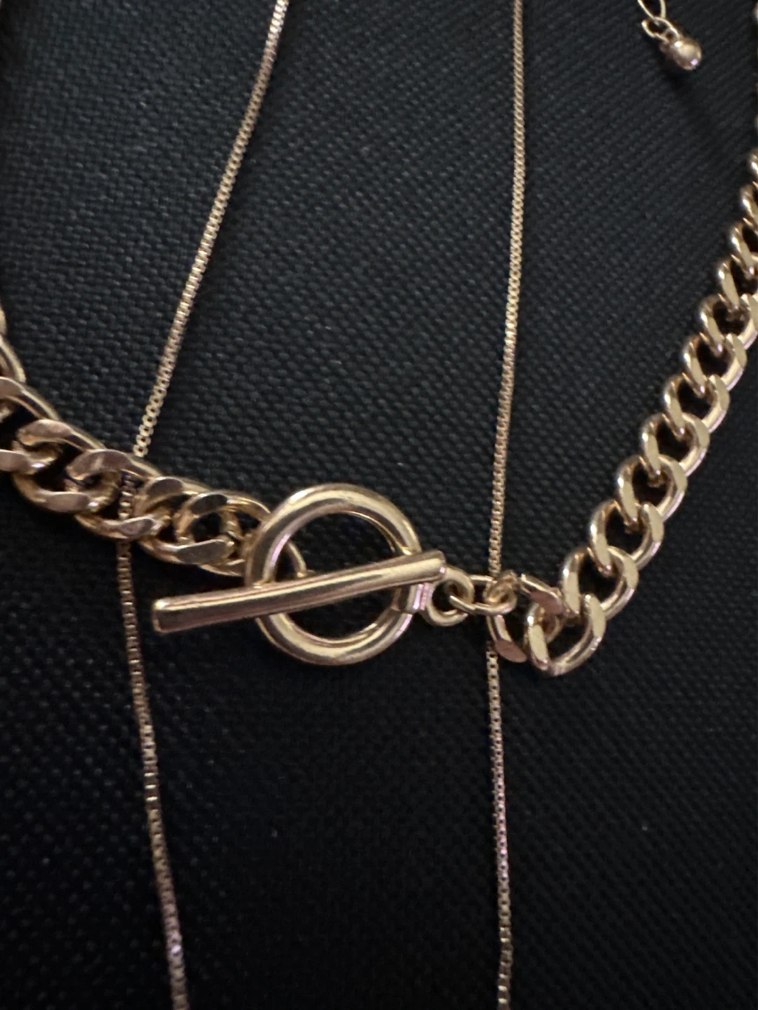 Gold Layered Necklace Set with Toggle Clasp - photo 2