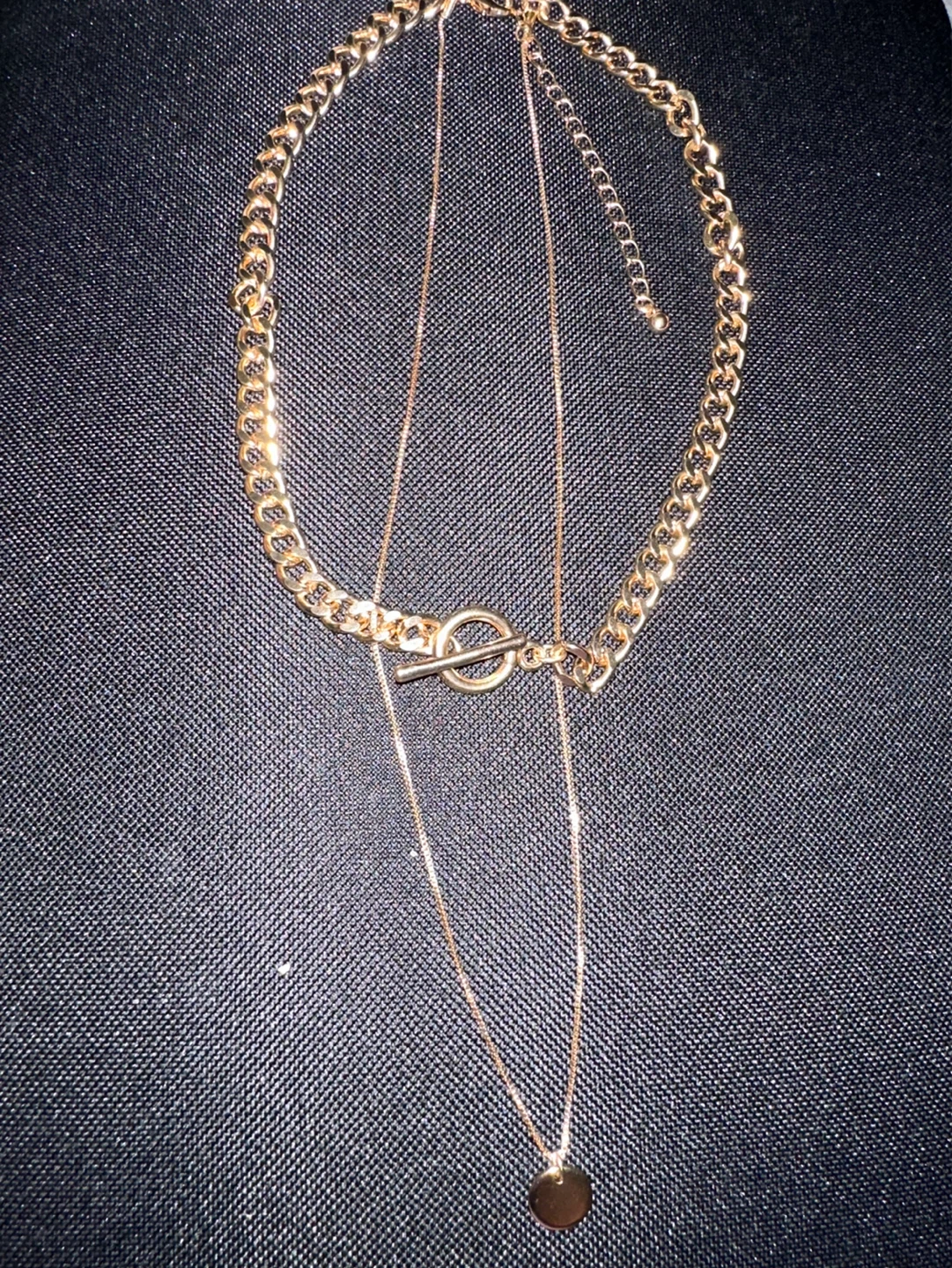 Gold Layered Necklace Set with Toggle Clasp - photo 4