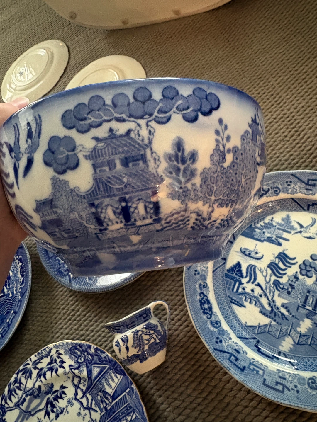 Ornate Blue and White Porcelain Dishes - photo 5