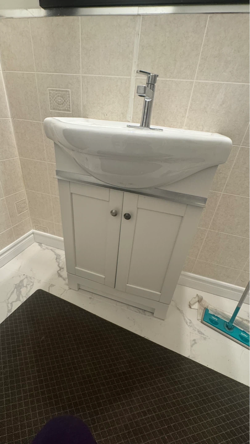 White Bathroom Vanity with Sink