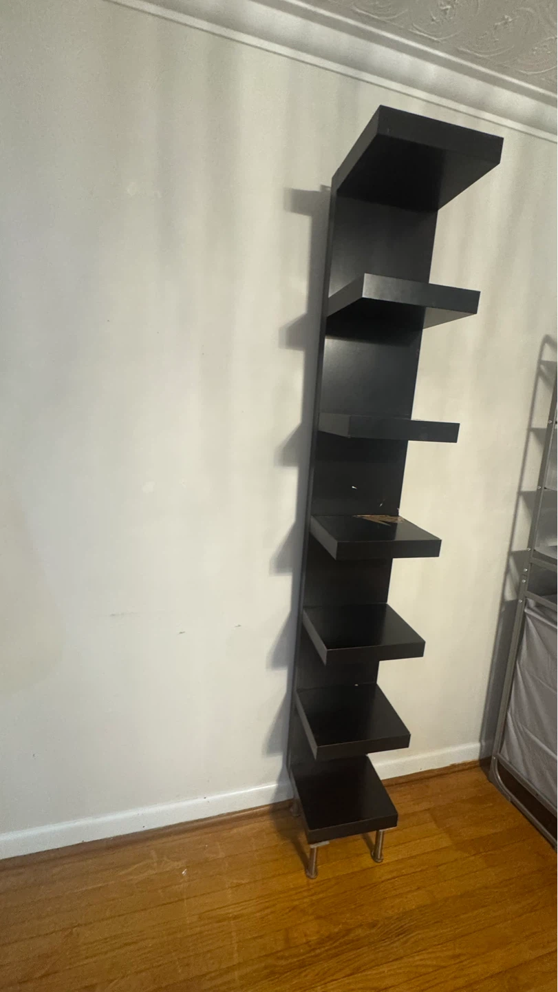 Black 7-Tier Modern Shelf Unit