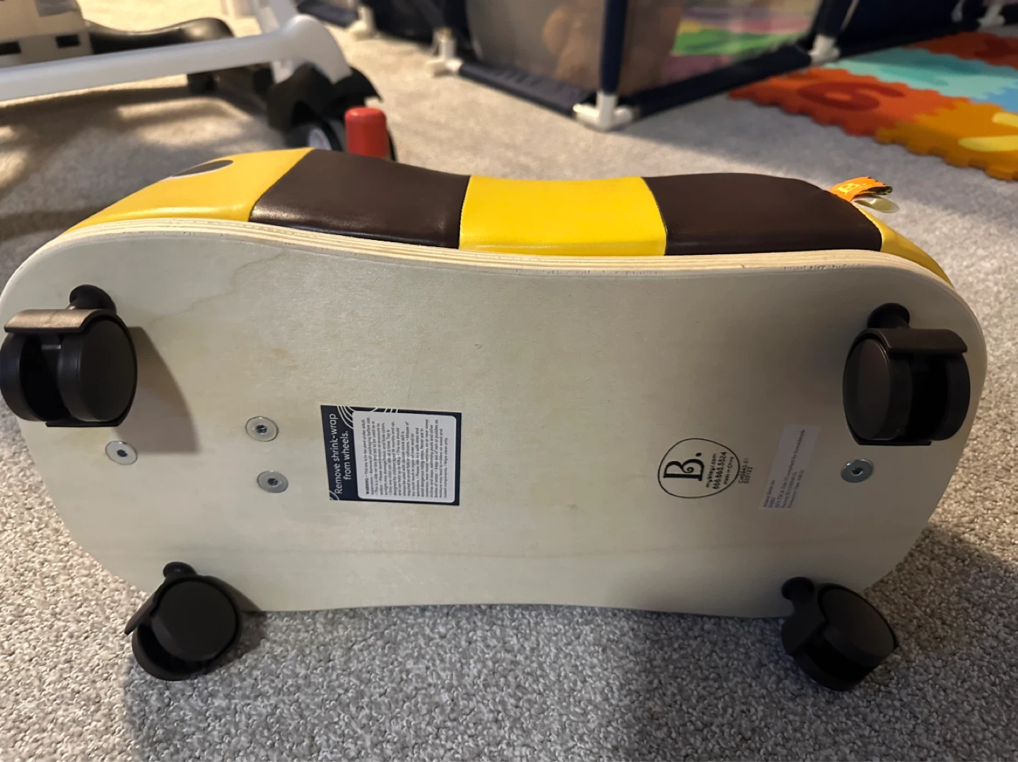 B. toys Wooden Bee Ride-On Toddler Push Toy