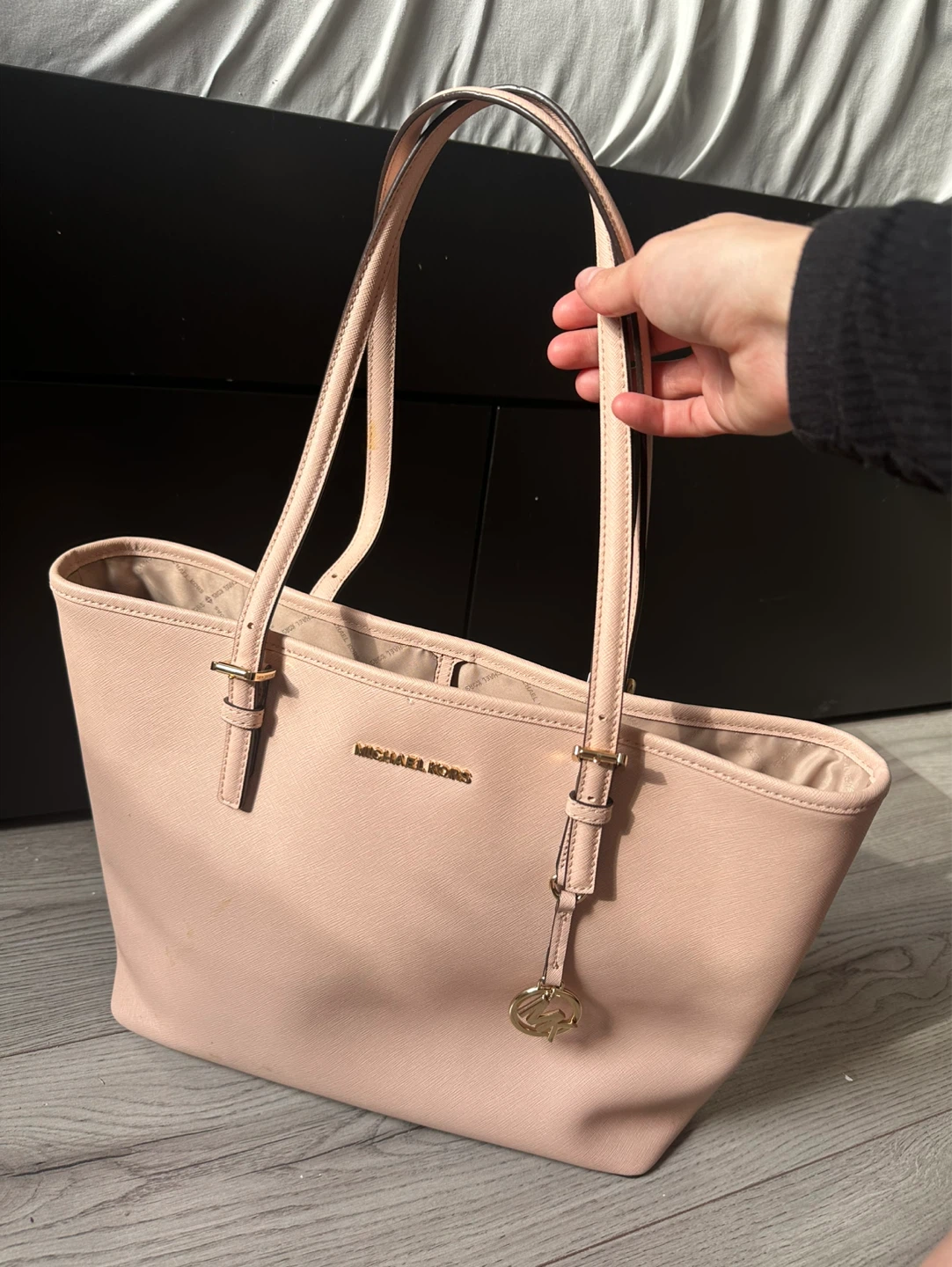 Michael Kors Saffiano Leather Tote Bag, pale pink
