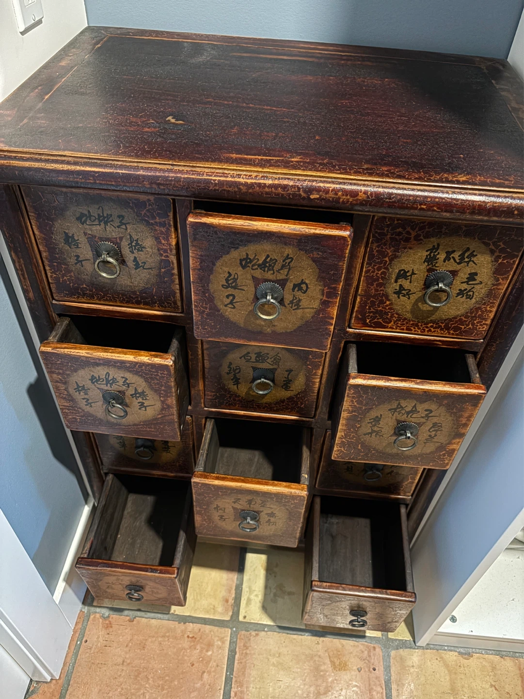 Antique Chinese Apothecary Cabinet 12 Drawers - photo 2