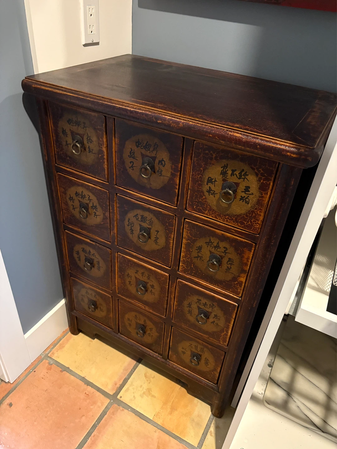Antique Chinese Apothecary Cabinet 12 Drawers