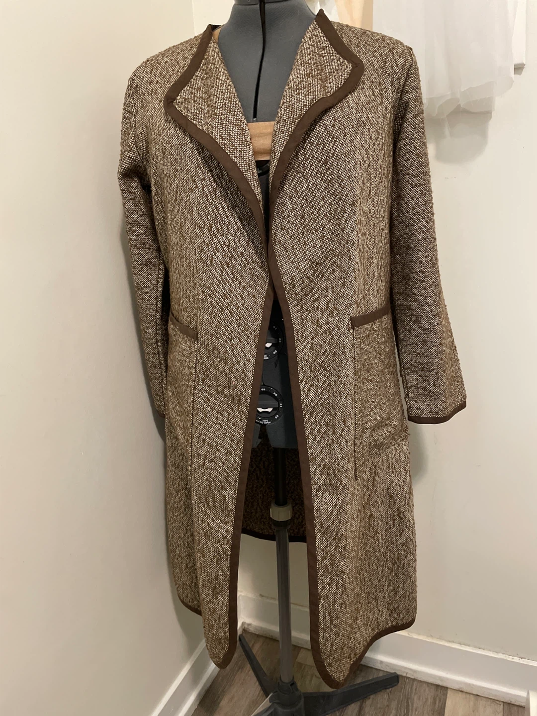 Women's Brown Tweed Coat