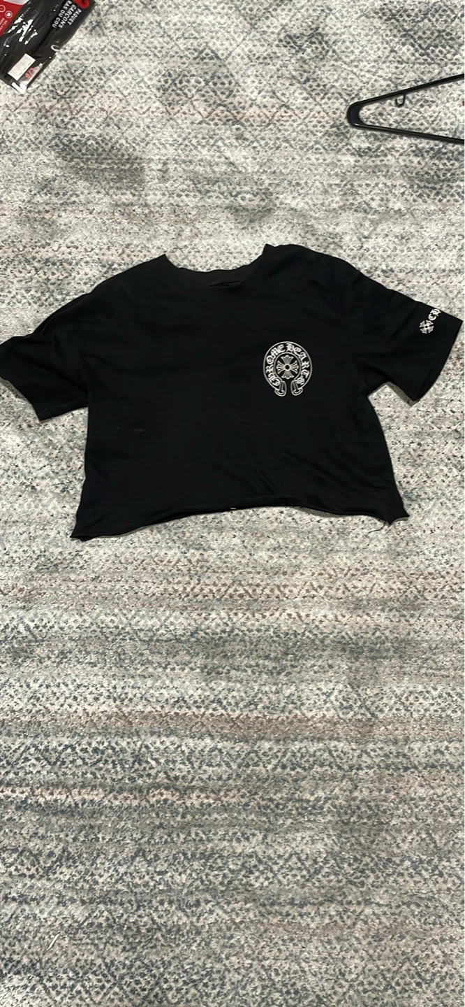 Chrome Hearts Black Cropped T-Shirt girls