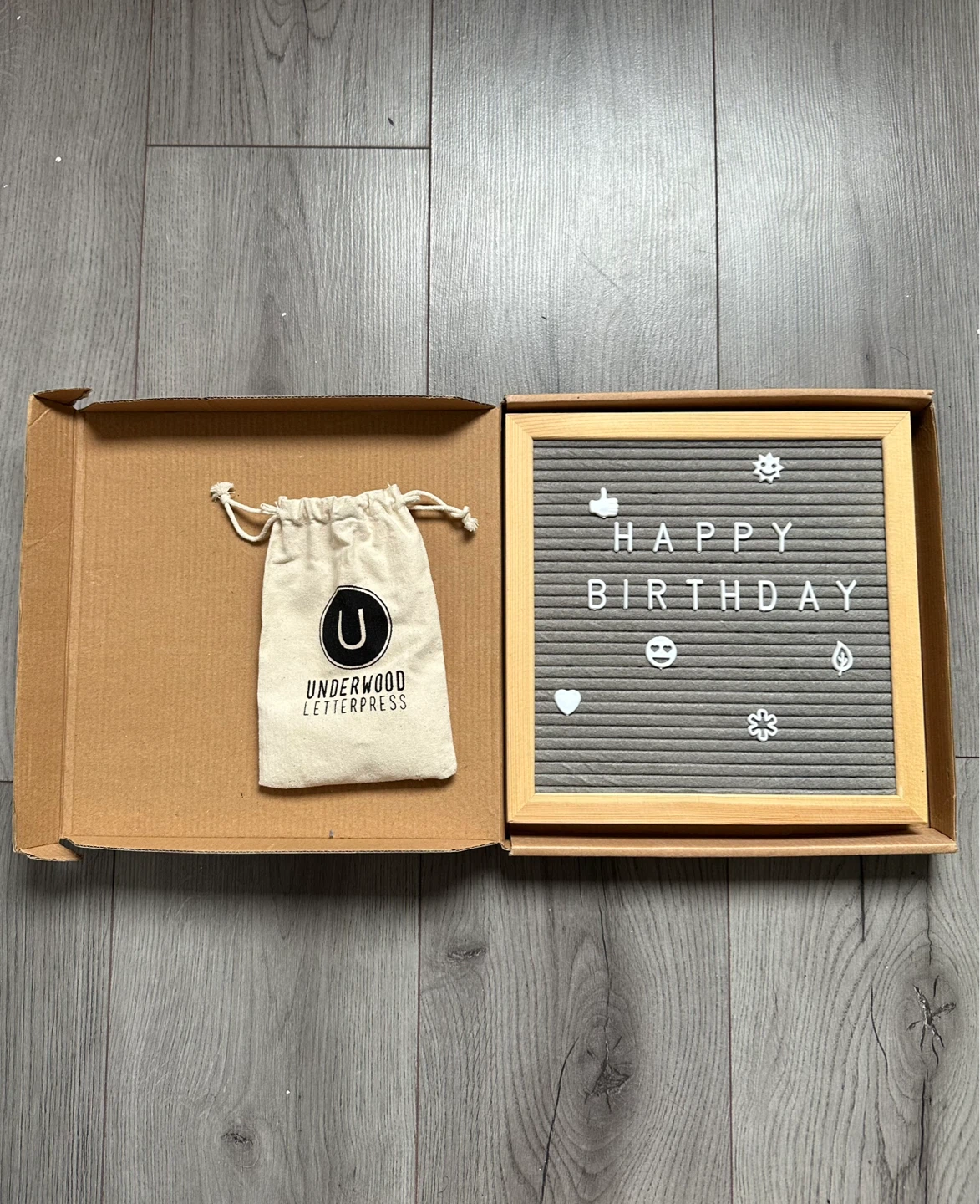 Wooden Letterboard Set, Underwood Letterpress