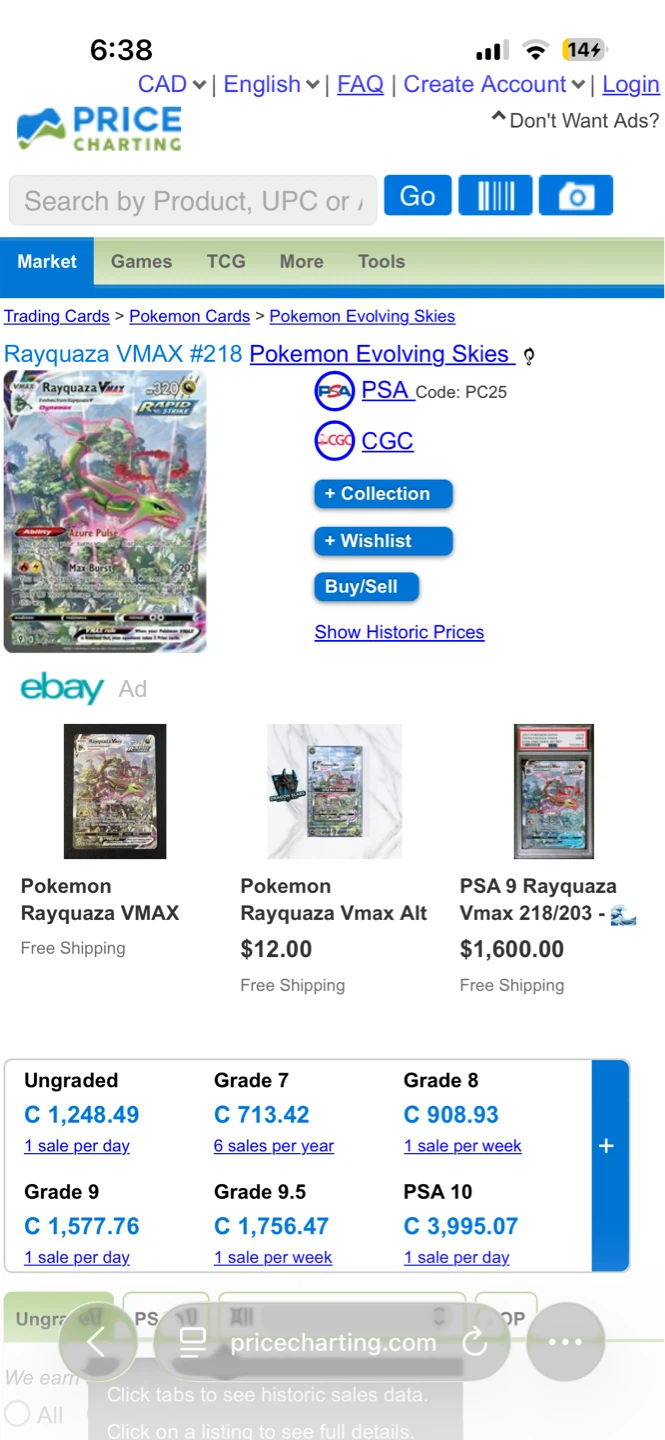 Pokemon Rayquaza alt art VMAX Trading Card - photo 3