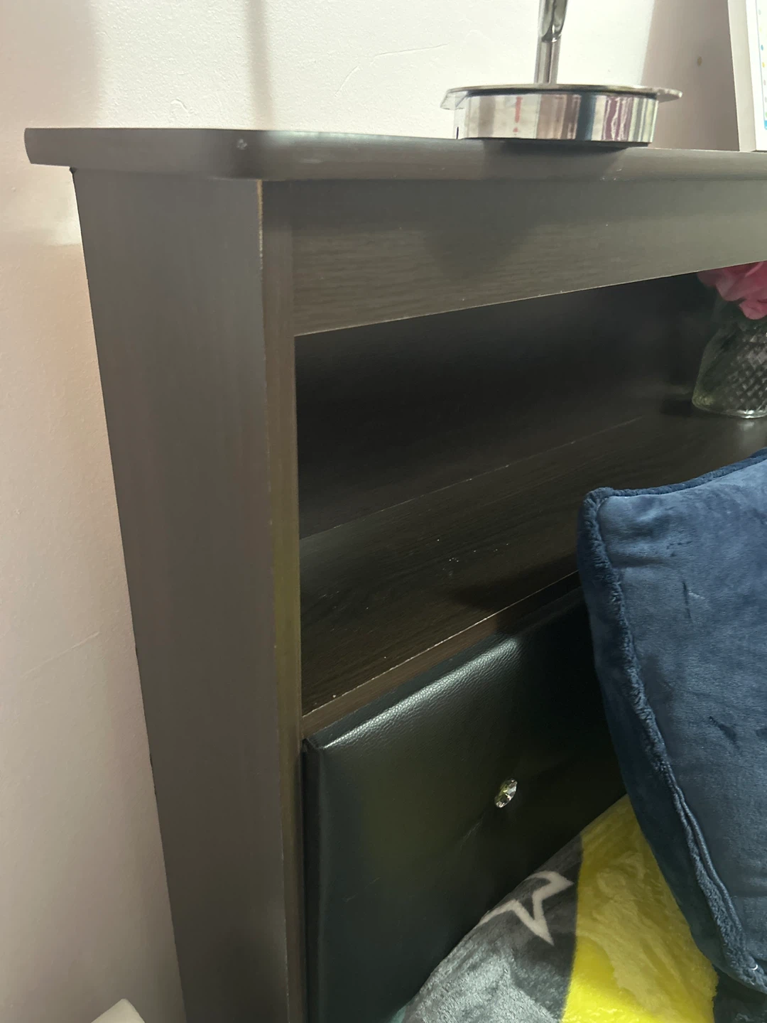 Dark Brown queen bed with Storage Shelf - photo 4