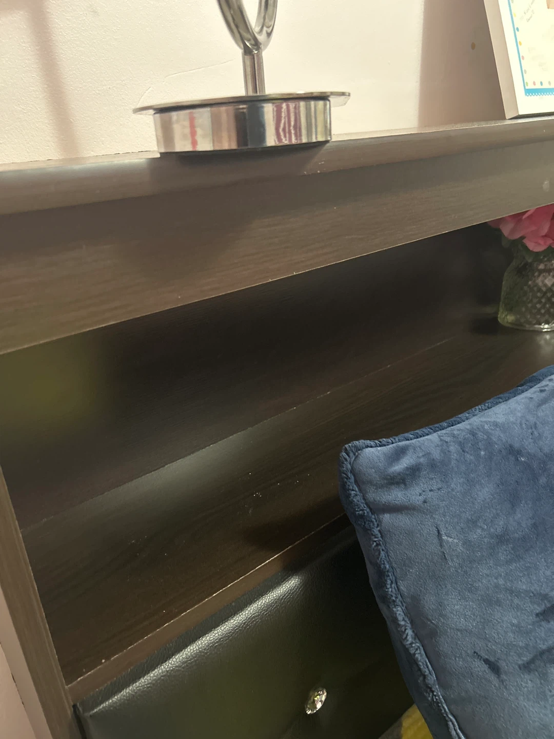 Dark Brown queen bed with Storage Shelf - photo 3