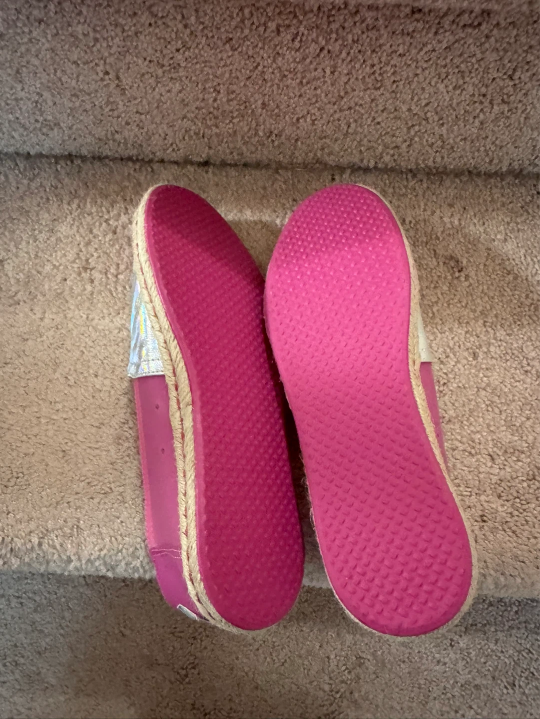 TOMS Pink & Silver Espadrille Flats - photo 4