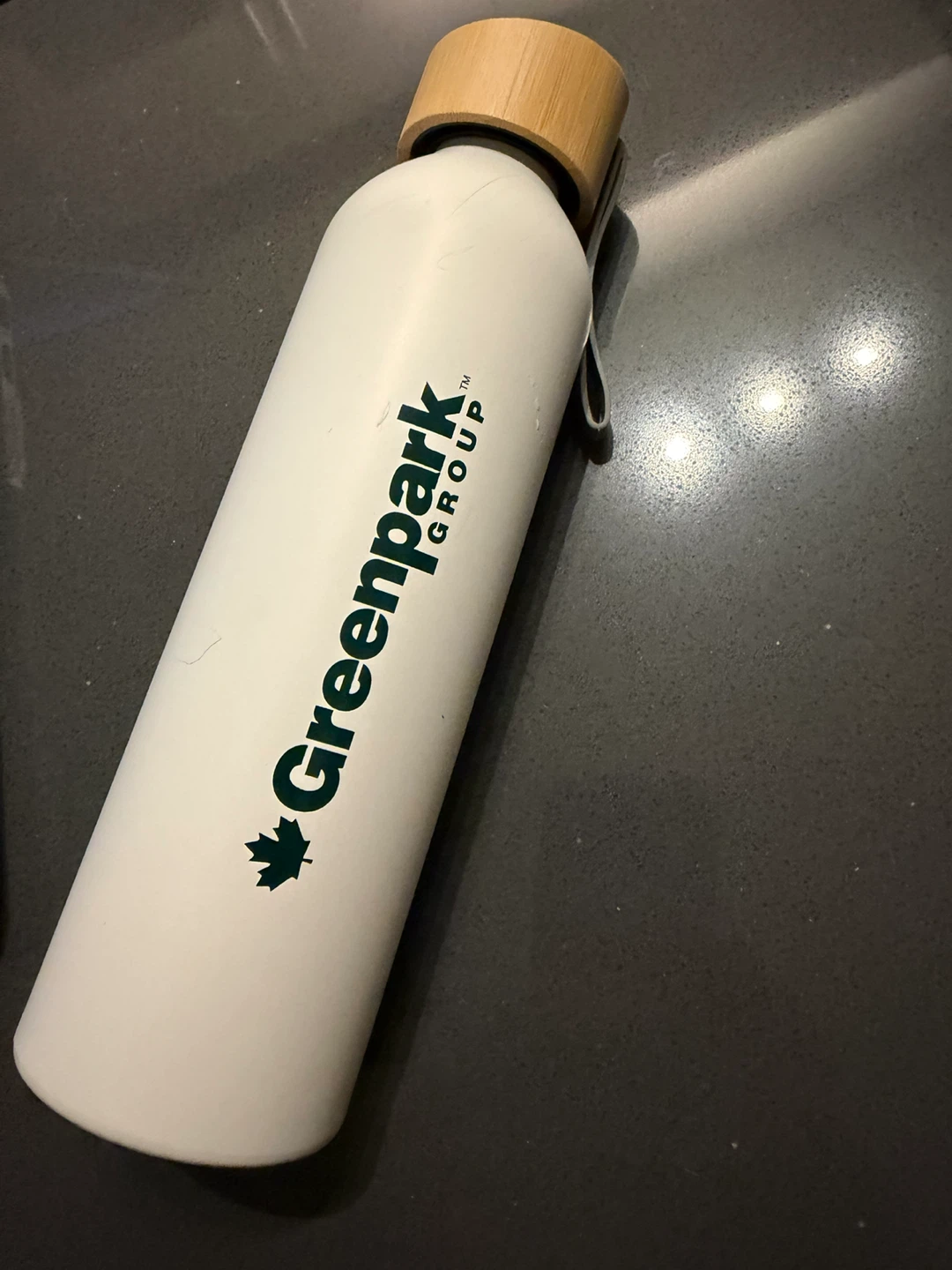 Greenpark Group White Water Bottle with Bamboo Lid