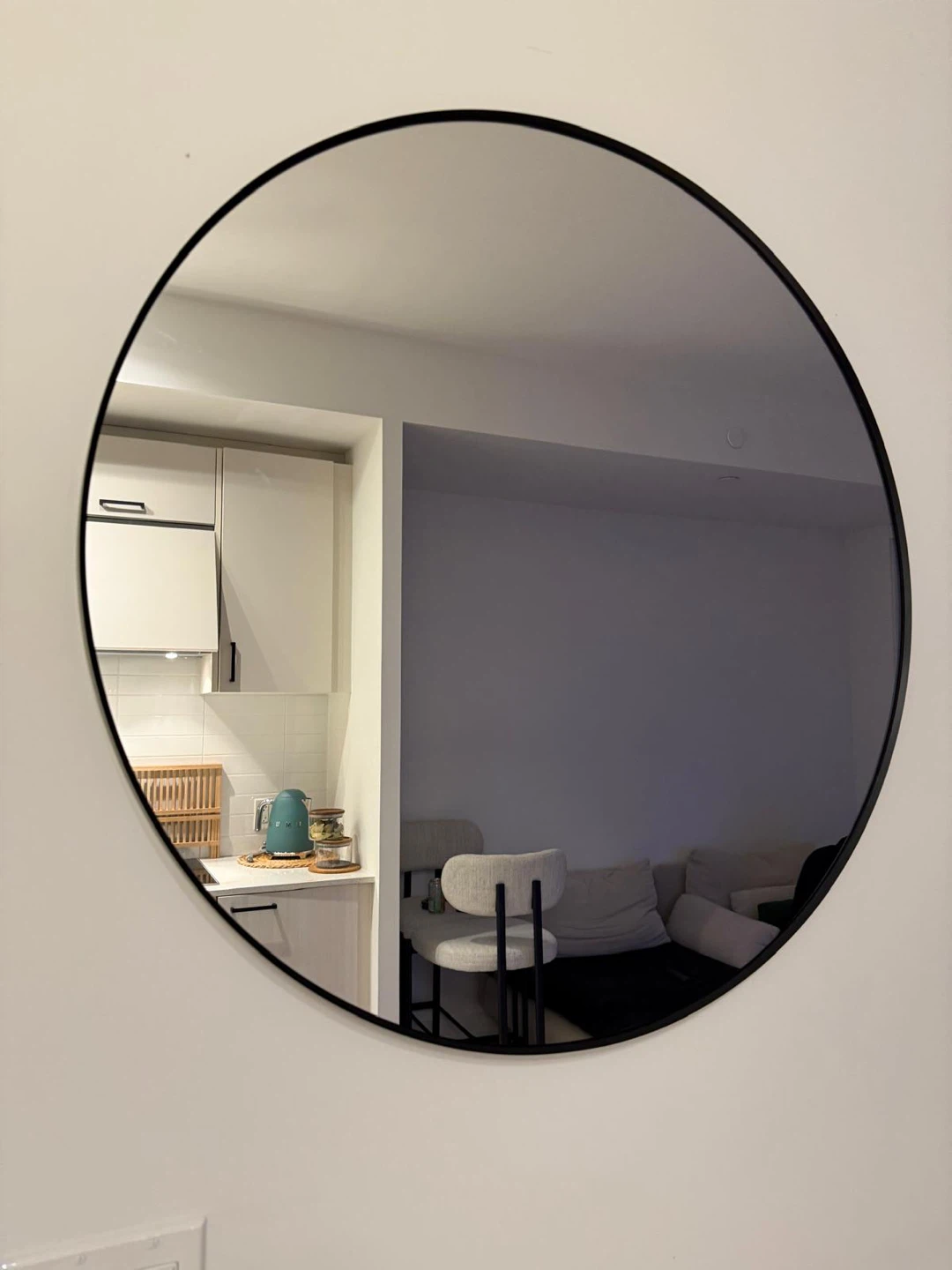Round Black Framed Mirror - photo 2