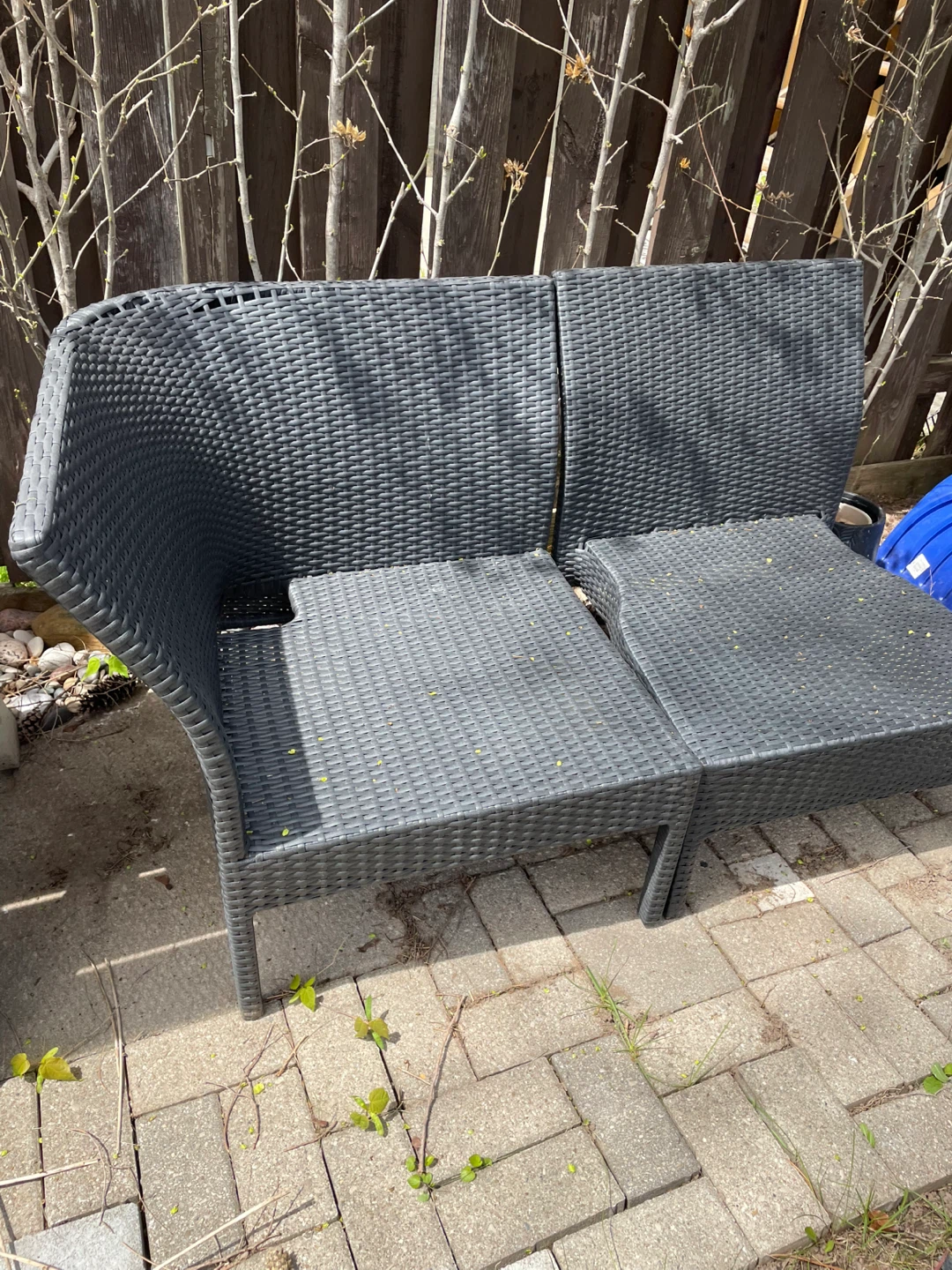 Dark Grey rattan  Loveseat - photo 2