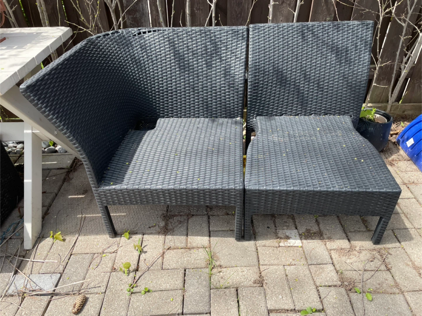 Dark Grey rattan  Loveseat