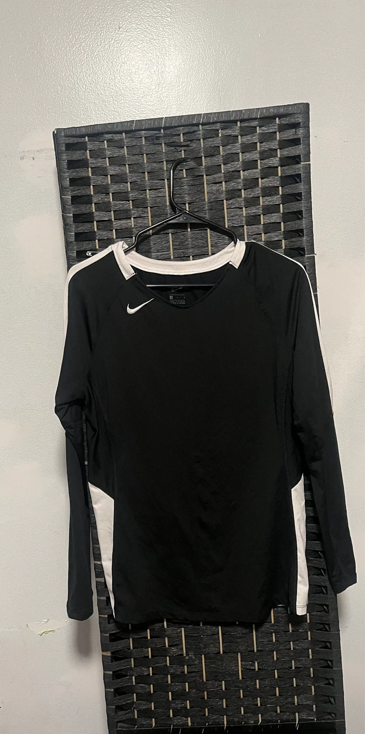 Nike Long Sleeve Athletic Shirt - Black/White - Size M - photo 2