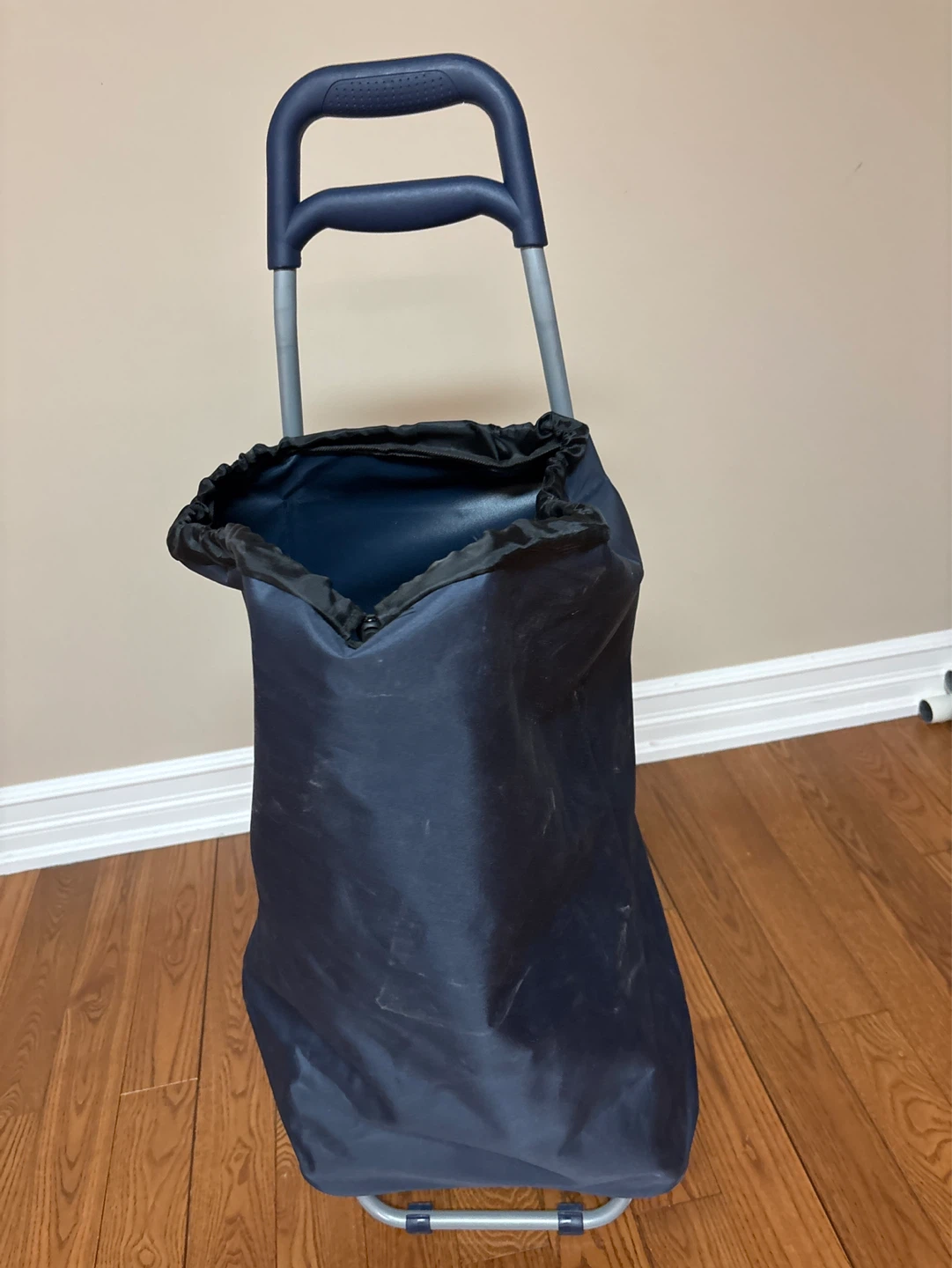 Dark Blue Rolling Shopping Cart with Handle