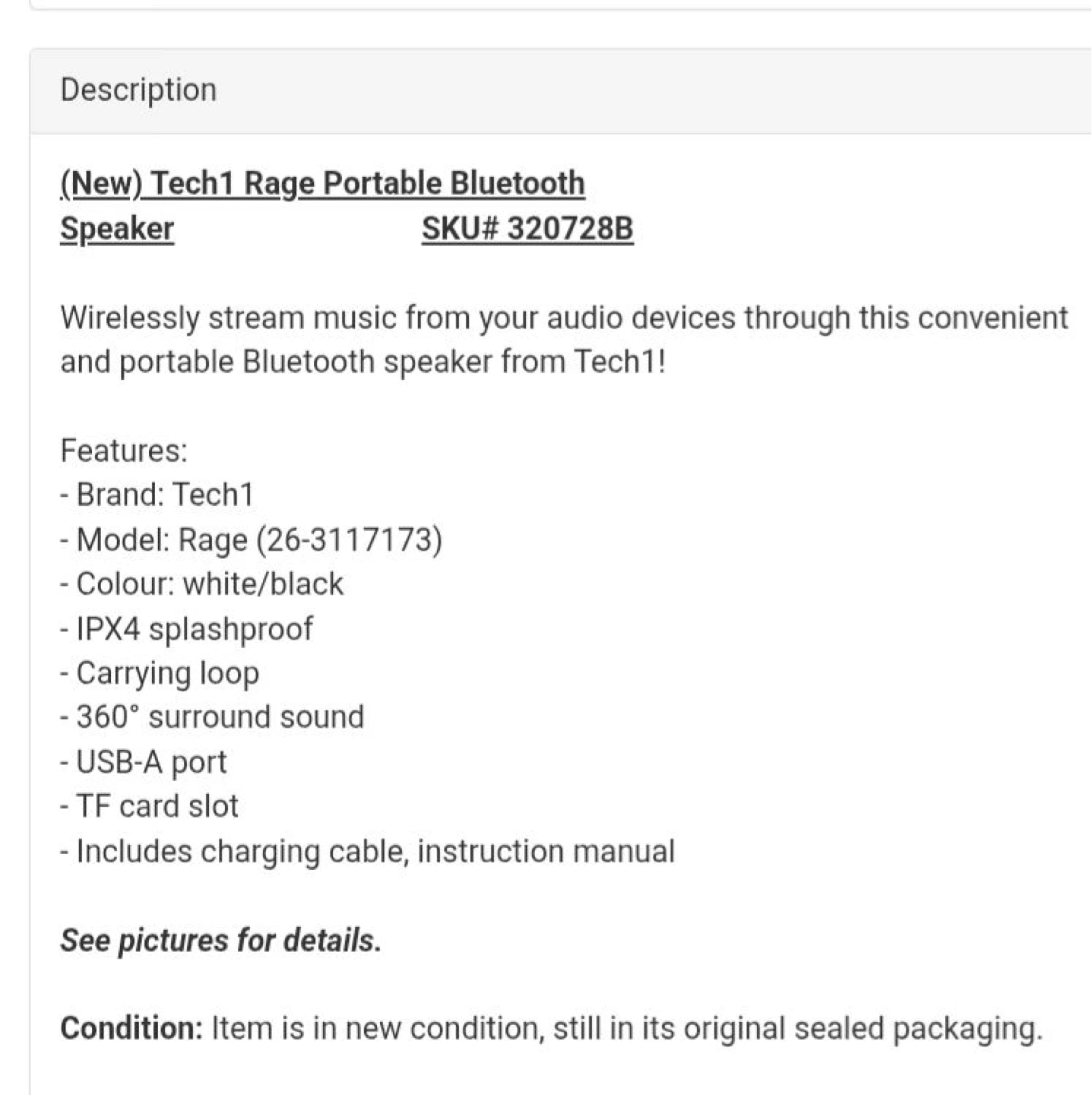 Tech1 Rage Portable Bluetooth Speaker - photo 4