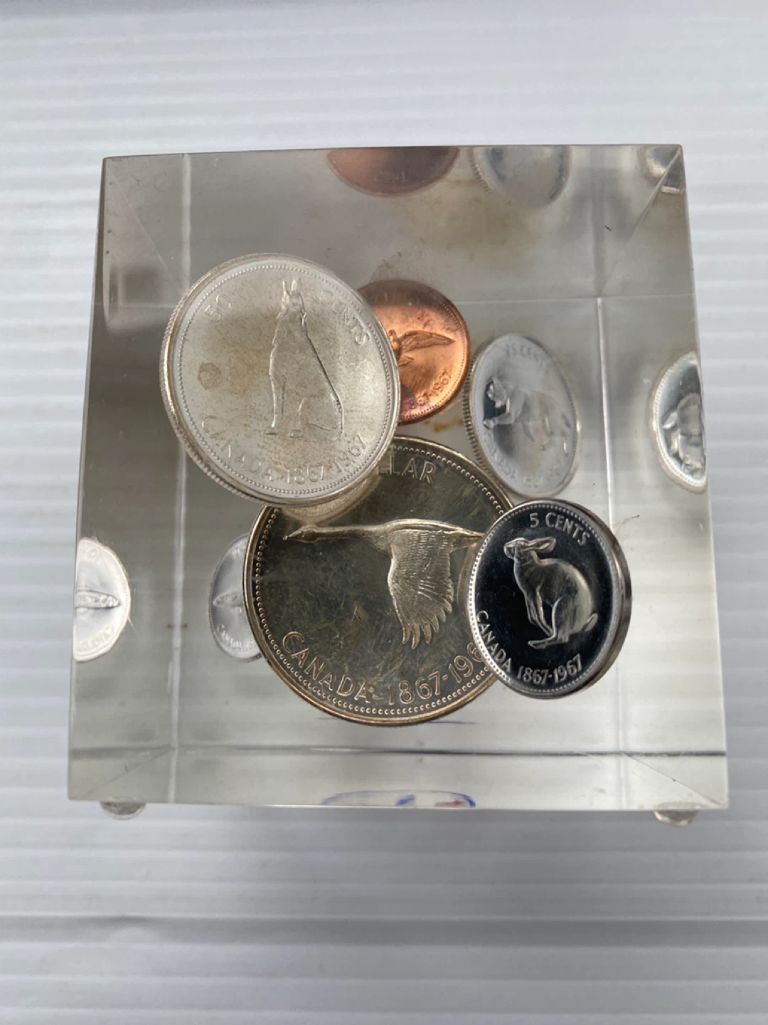 Canadian silver  Coin Collection Paperweight - photo 5