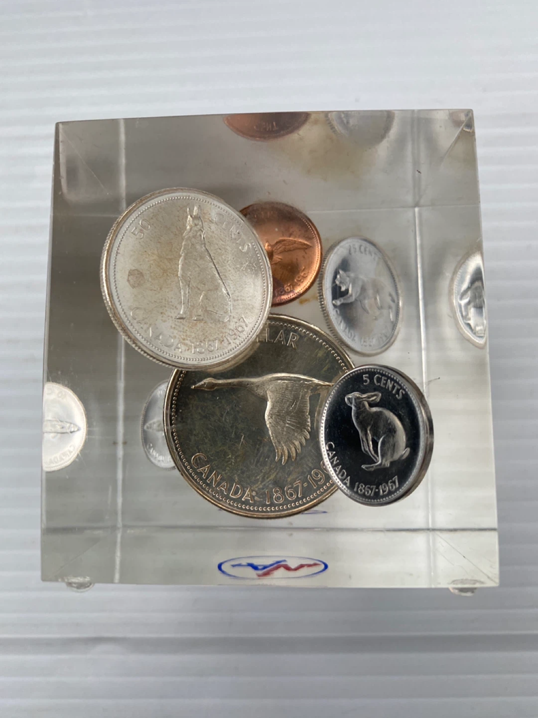 Canadian silver  Coin Collection Paperweight