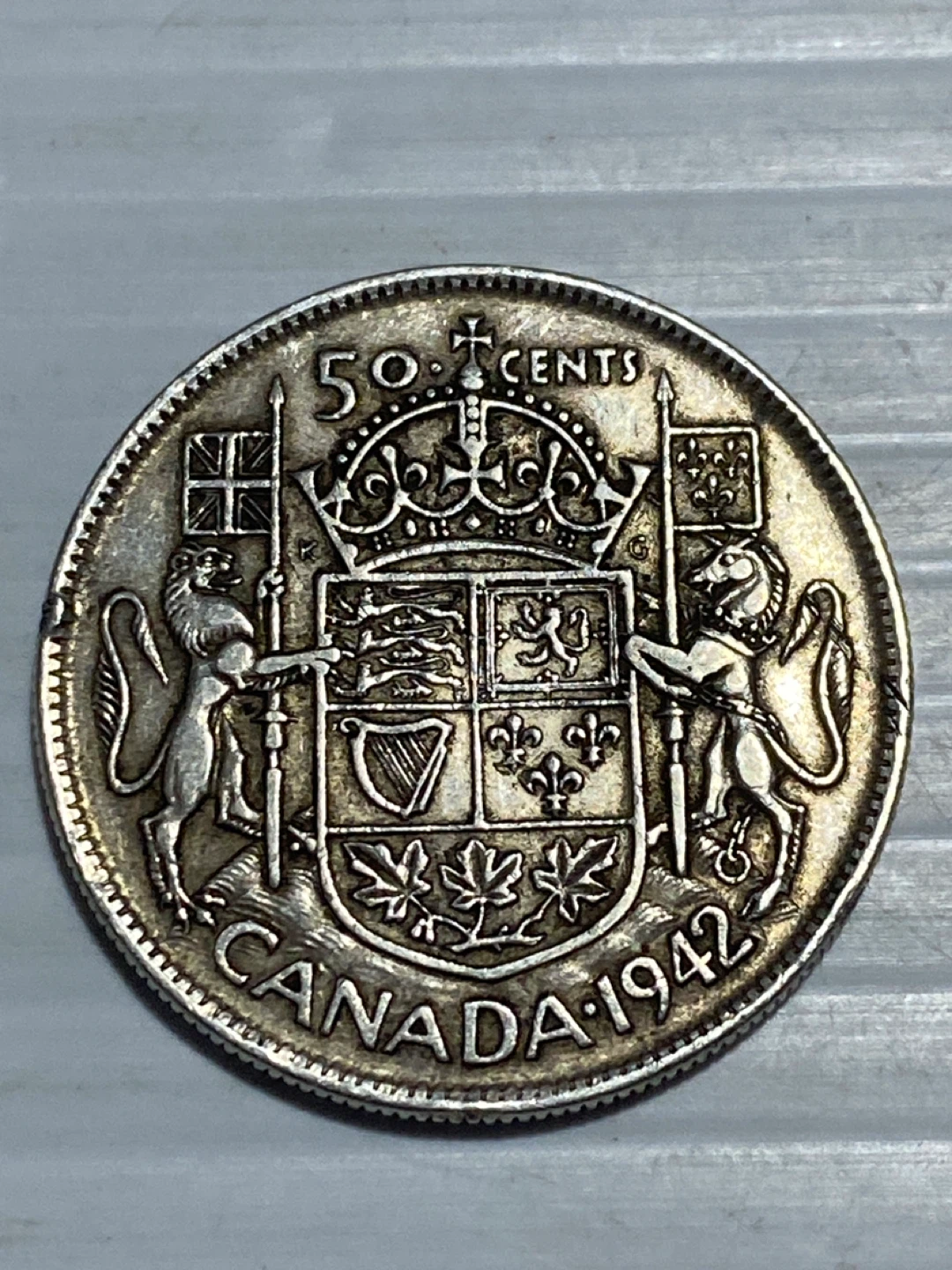 1942 Canadian 50 Cent Coin - King George VI - photo 2