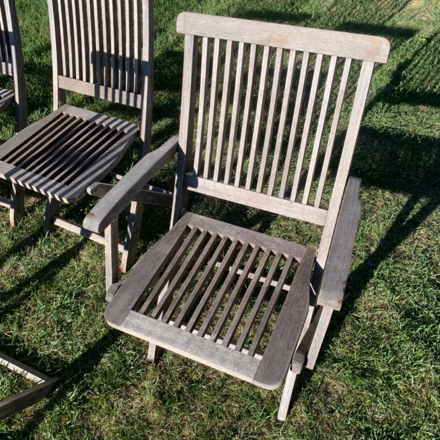 Patio Chairs Folding Chairs Wooden Outdoor Furniture Set 6 - photo 5