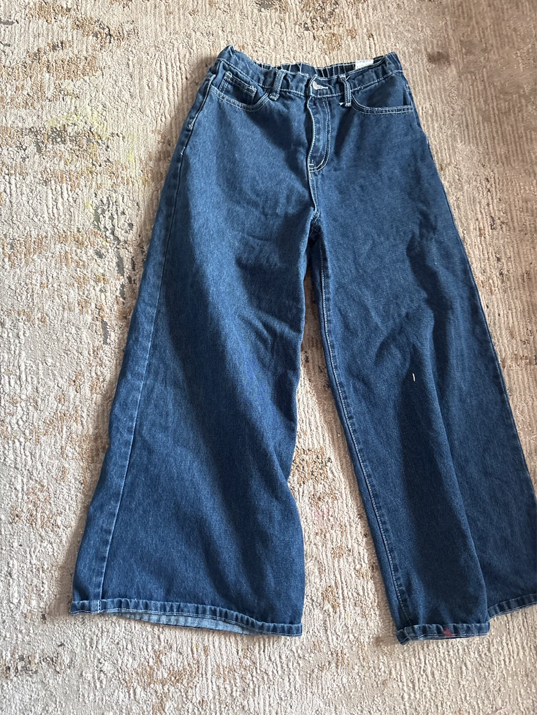 Wide Leg Jeans with Skeleton Detail - photo 2
