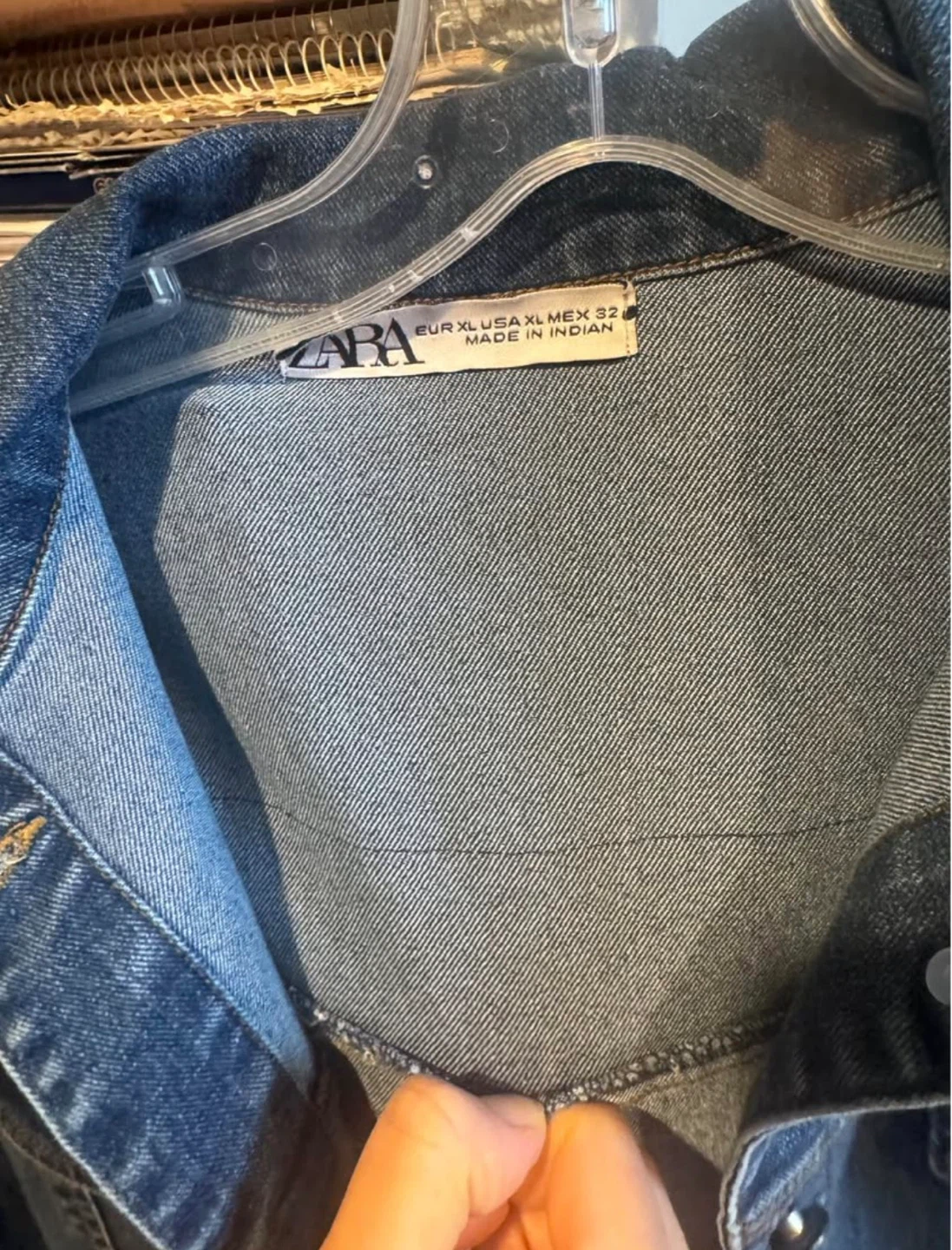 Zara Denim Jacket with Embroidered Back - Size XL - photo 3