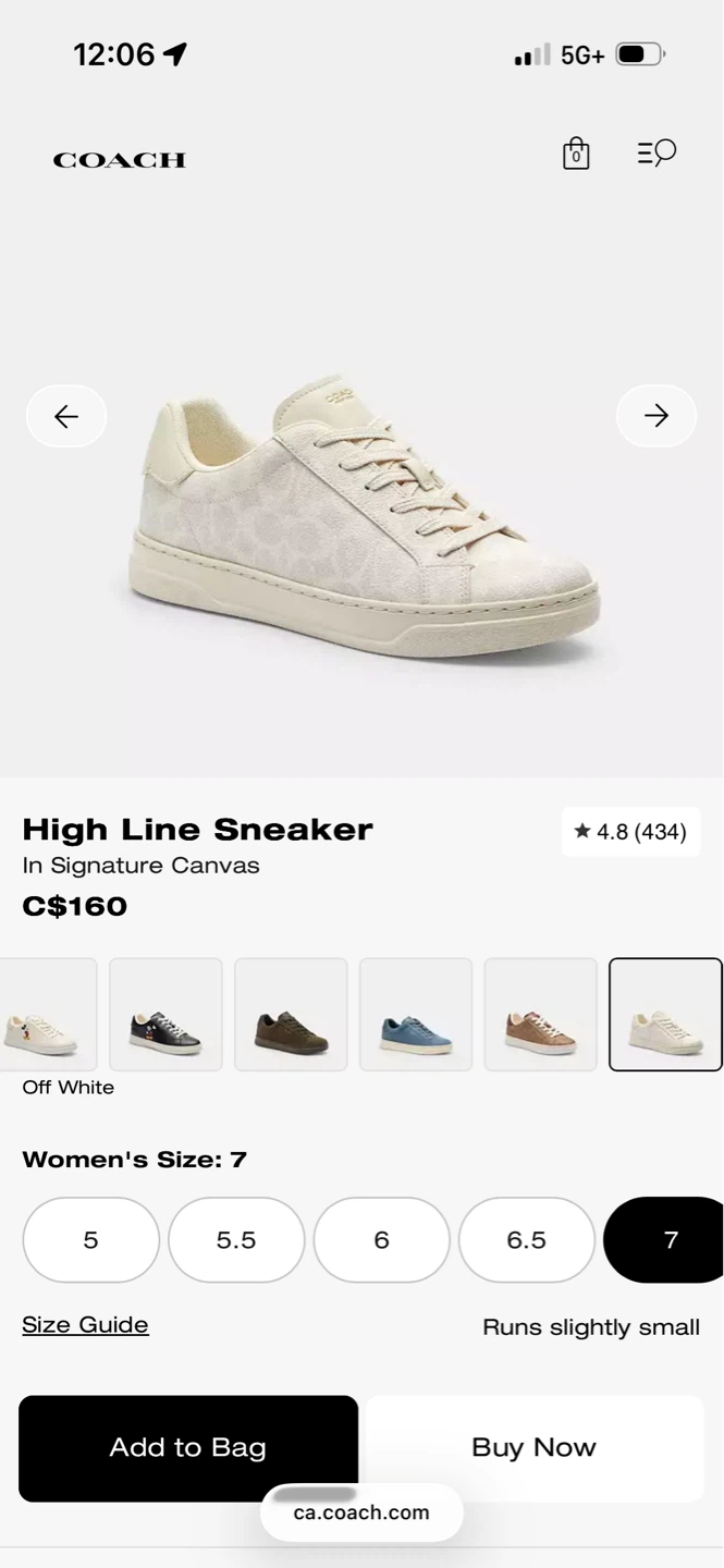 COACH High Line Signature Canvas Sneakers - Women's Size 7