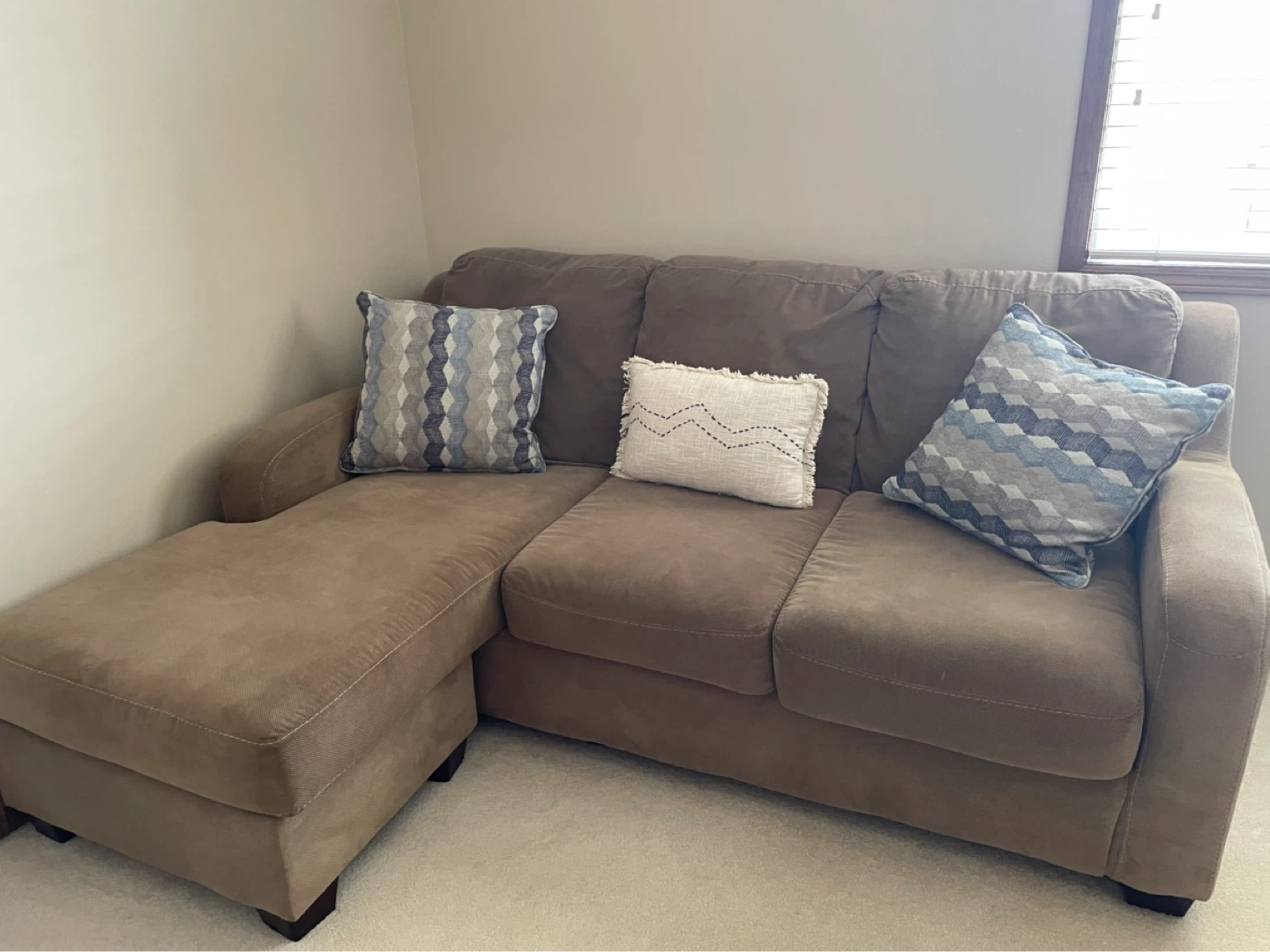 Brown Sectional Sofa with Chaise - photo 3