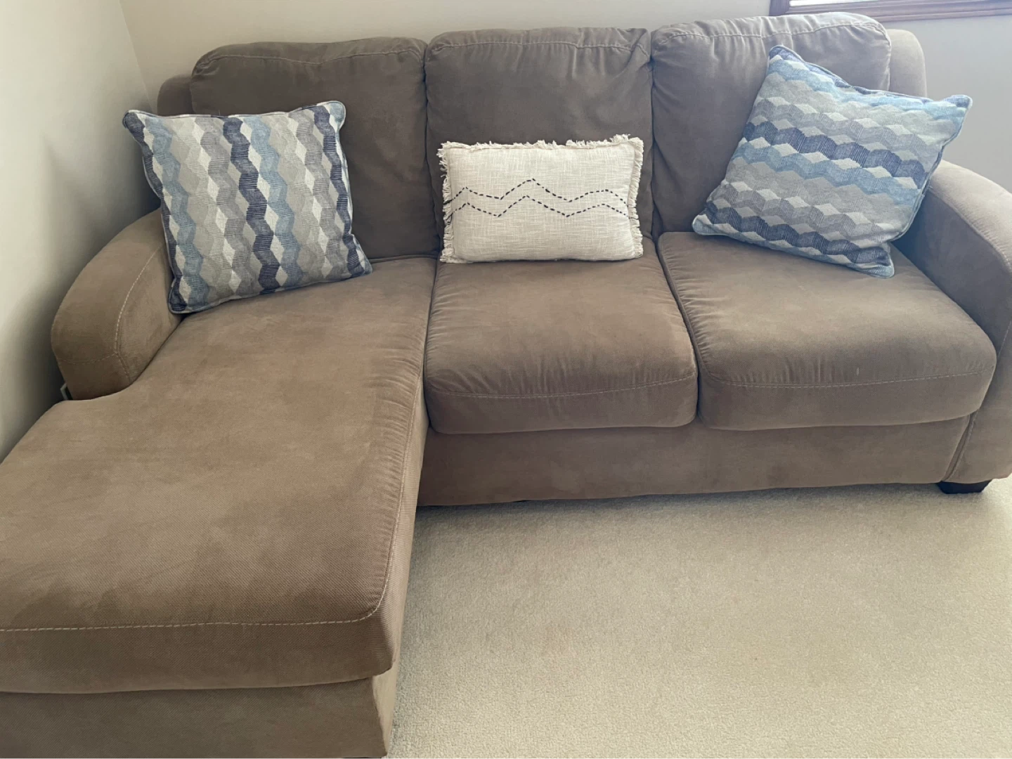 Brown Sectional Sofa with Chaise - photo 2