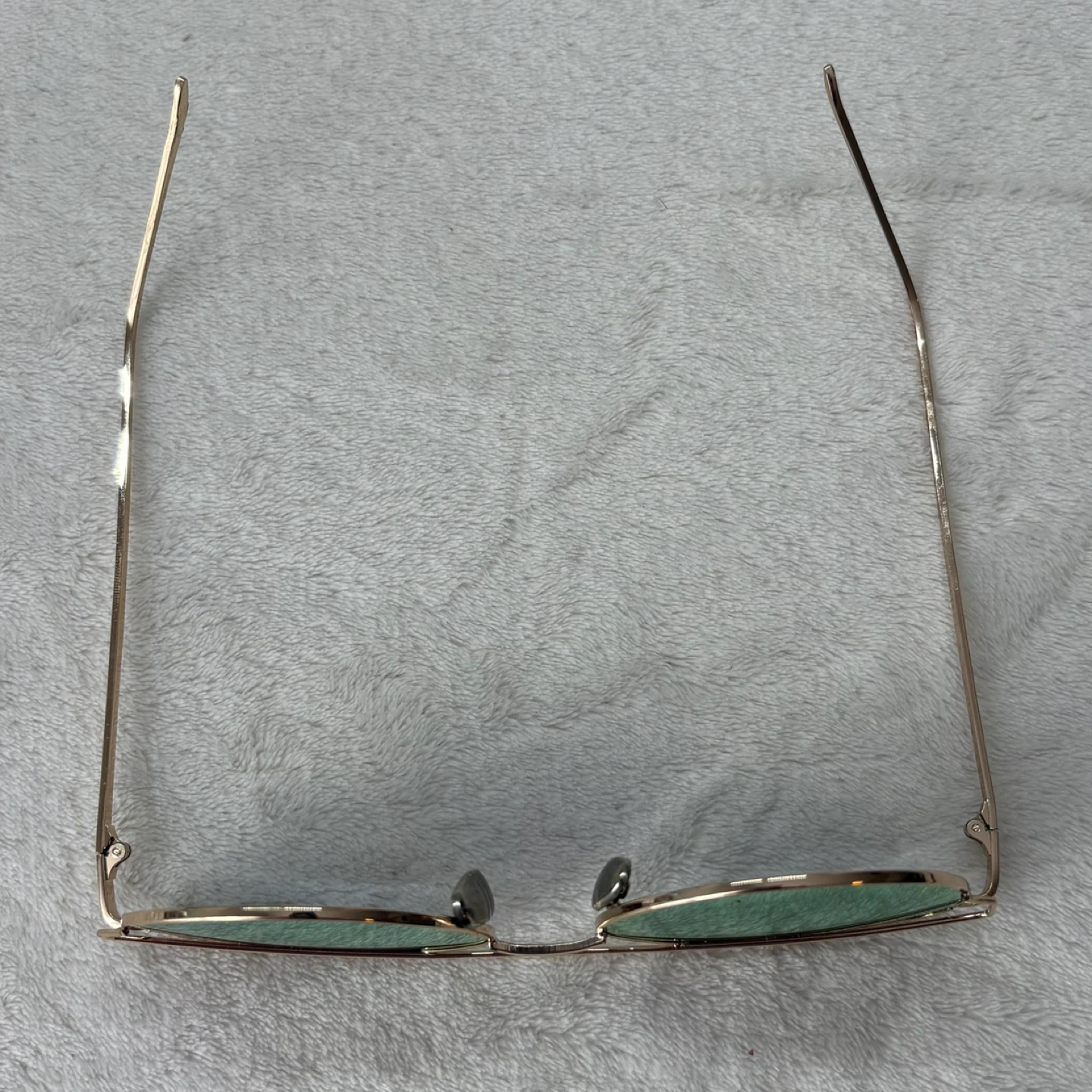 Gold Metal Frame Cat Eye Sunglasses with Pink Mirrored Tint - photo 4
