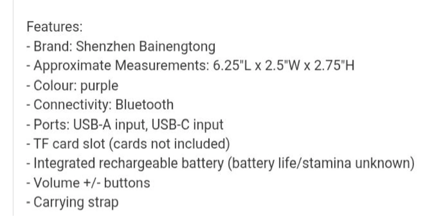 Shenzhen Bainengtong Bluetooth Speaker - Purple - photo 3
