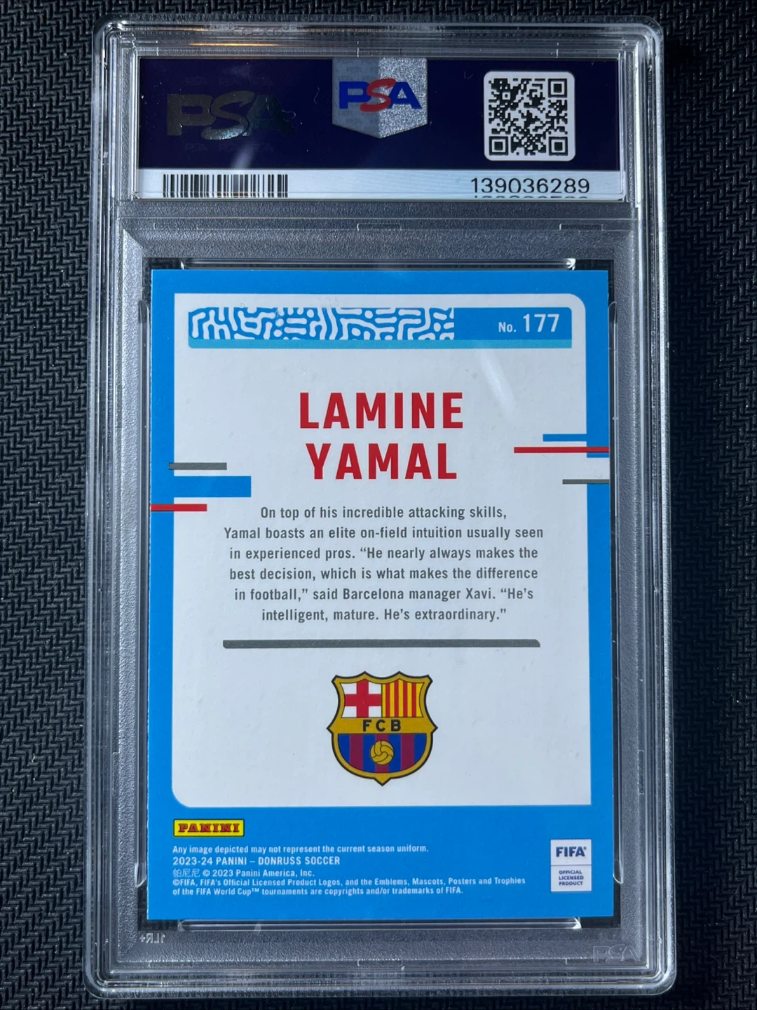2023-24 Donruss FIFA Lamine Yamal Rated Rookie PSA 10 Gem Mint - photo 2