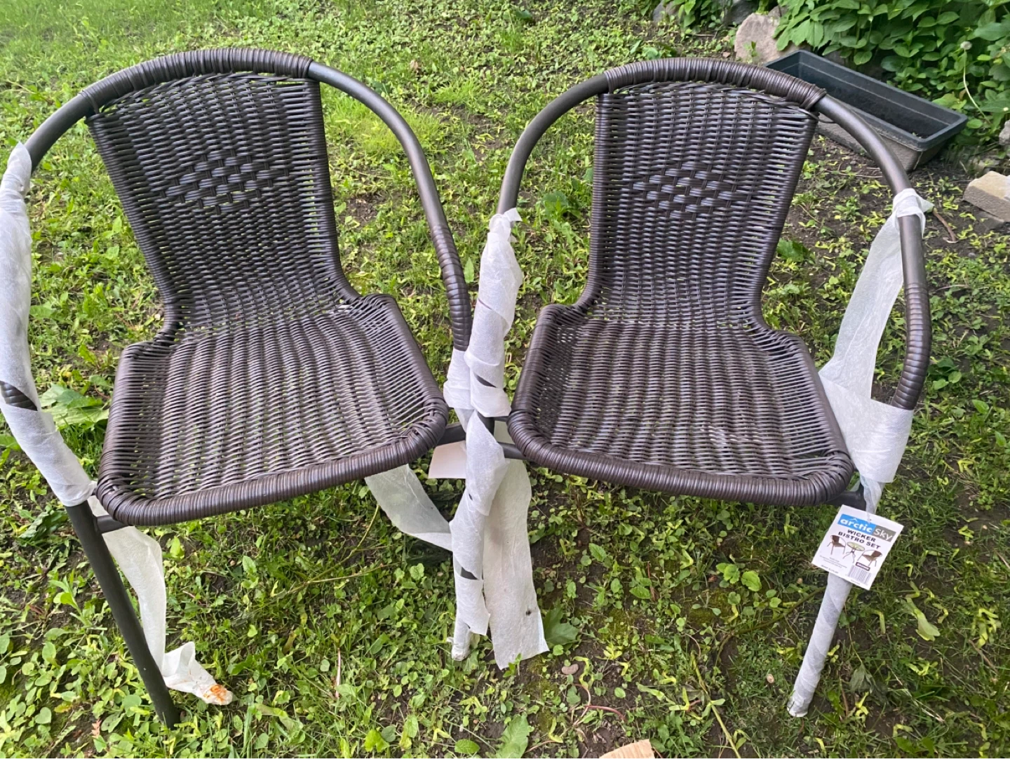 Arctic Sky Wicker Bistro Set - 2 Chairs & Table - photo 2