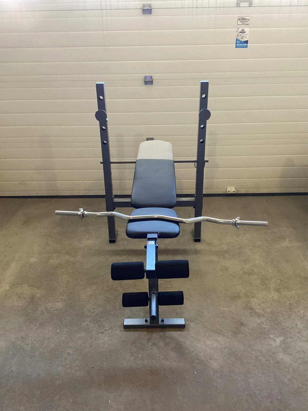 Adjustable Weight Bench with Leg Curl + Curling Bar - photo 3