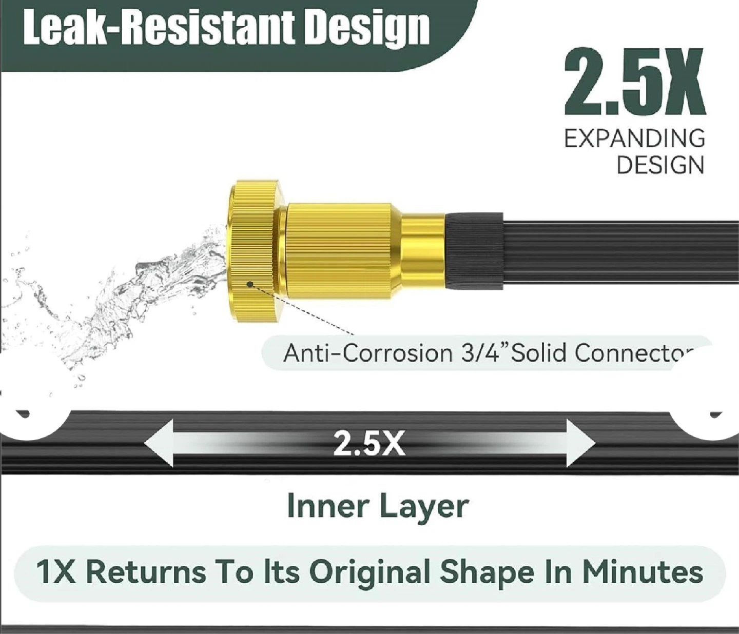 Gpeng Expandable Garden Hose - 100ft - photo 2