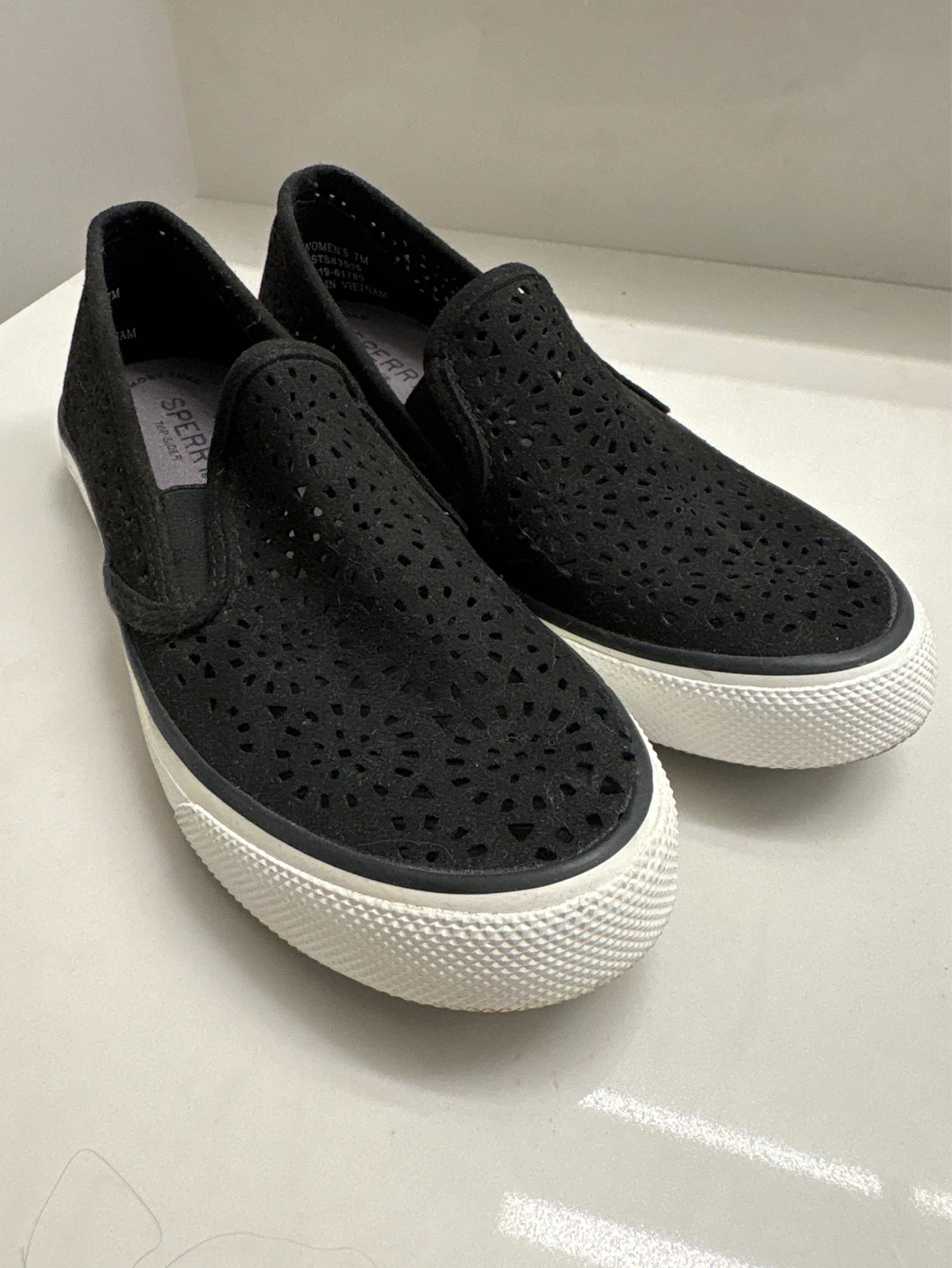 Sperry Women's Black Slip-On Sneakers - Size 7