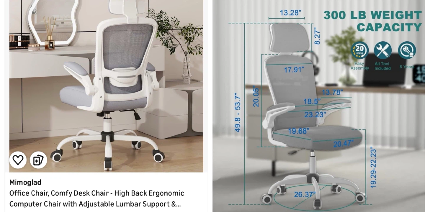 Ergonomic Office Chair w/ Adjustable Lumbar Support