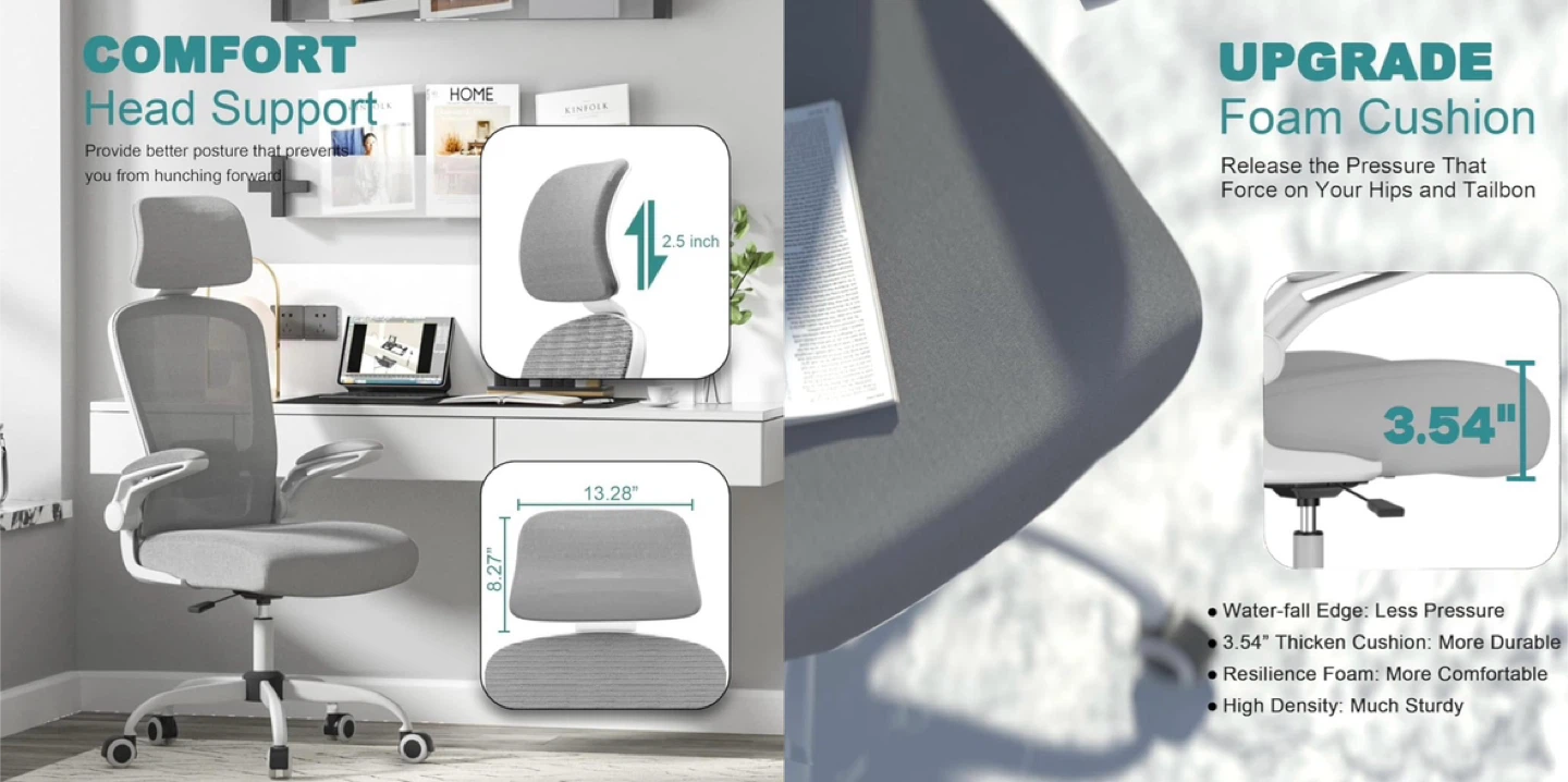 Ergonomic Office Chair w/ Adjustable Lumbar Support - photo 3