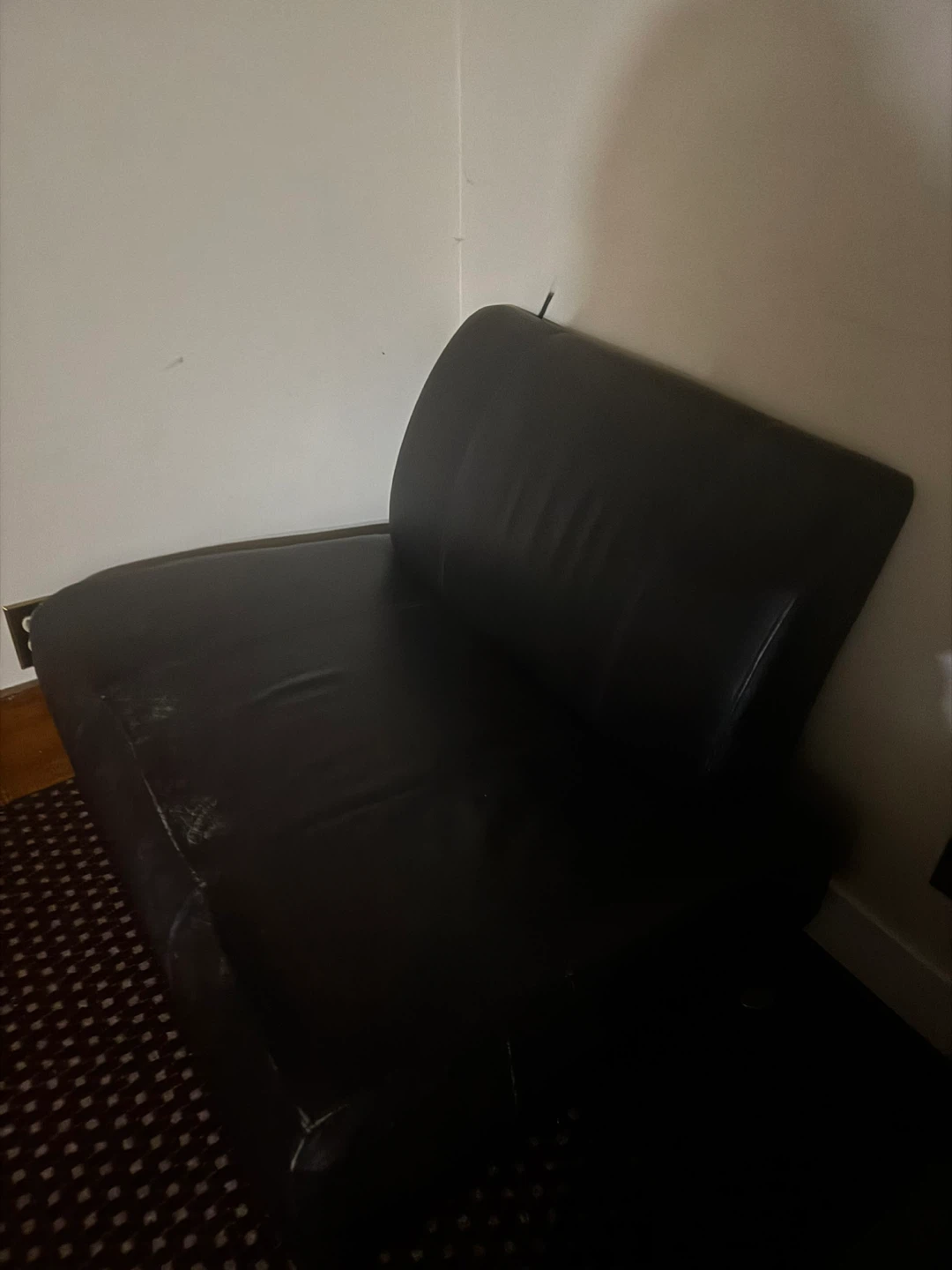 Black Armless Accent Chair