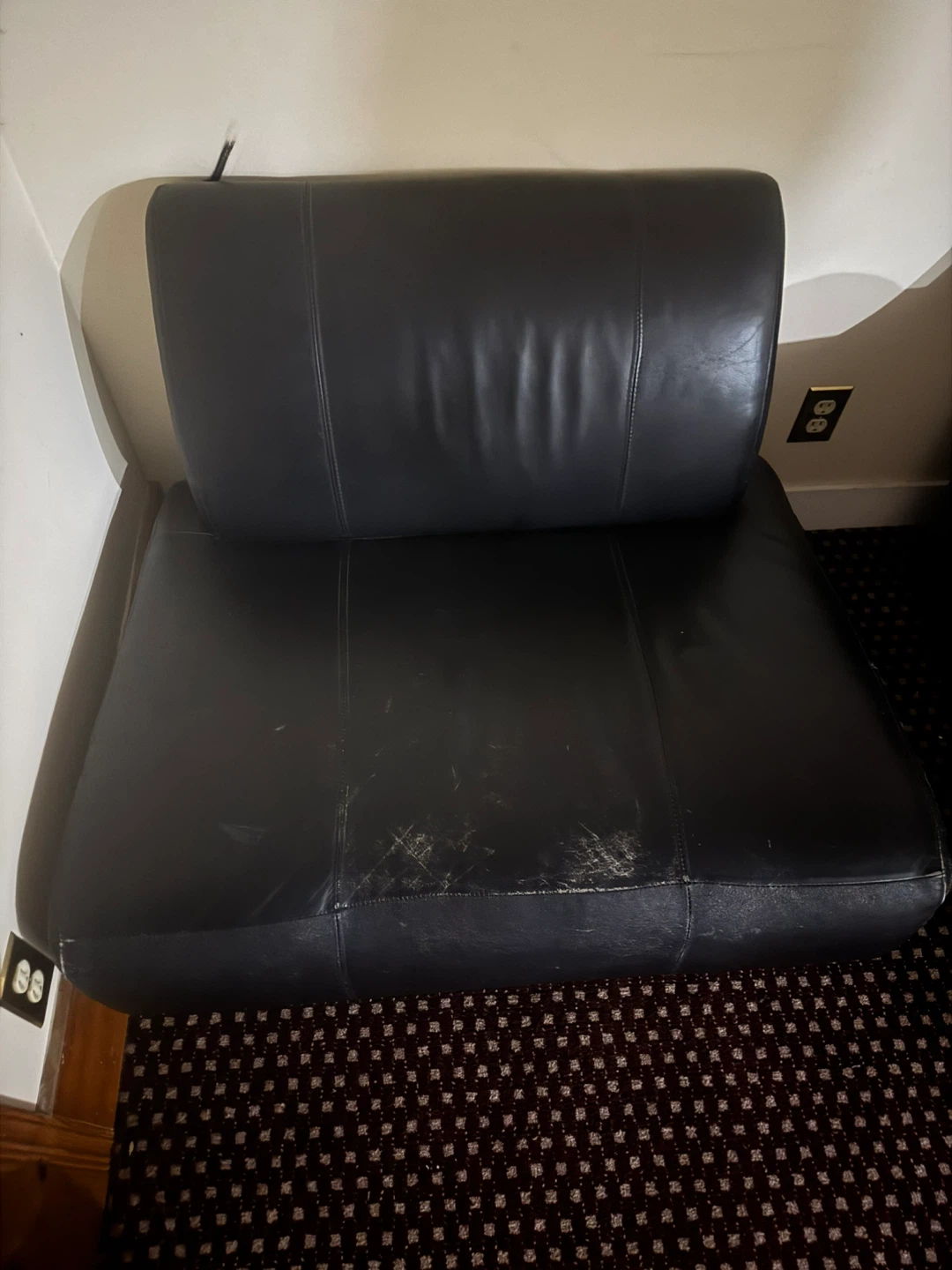 Black Armless Accent Chair - photo 2