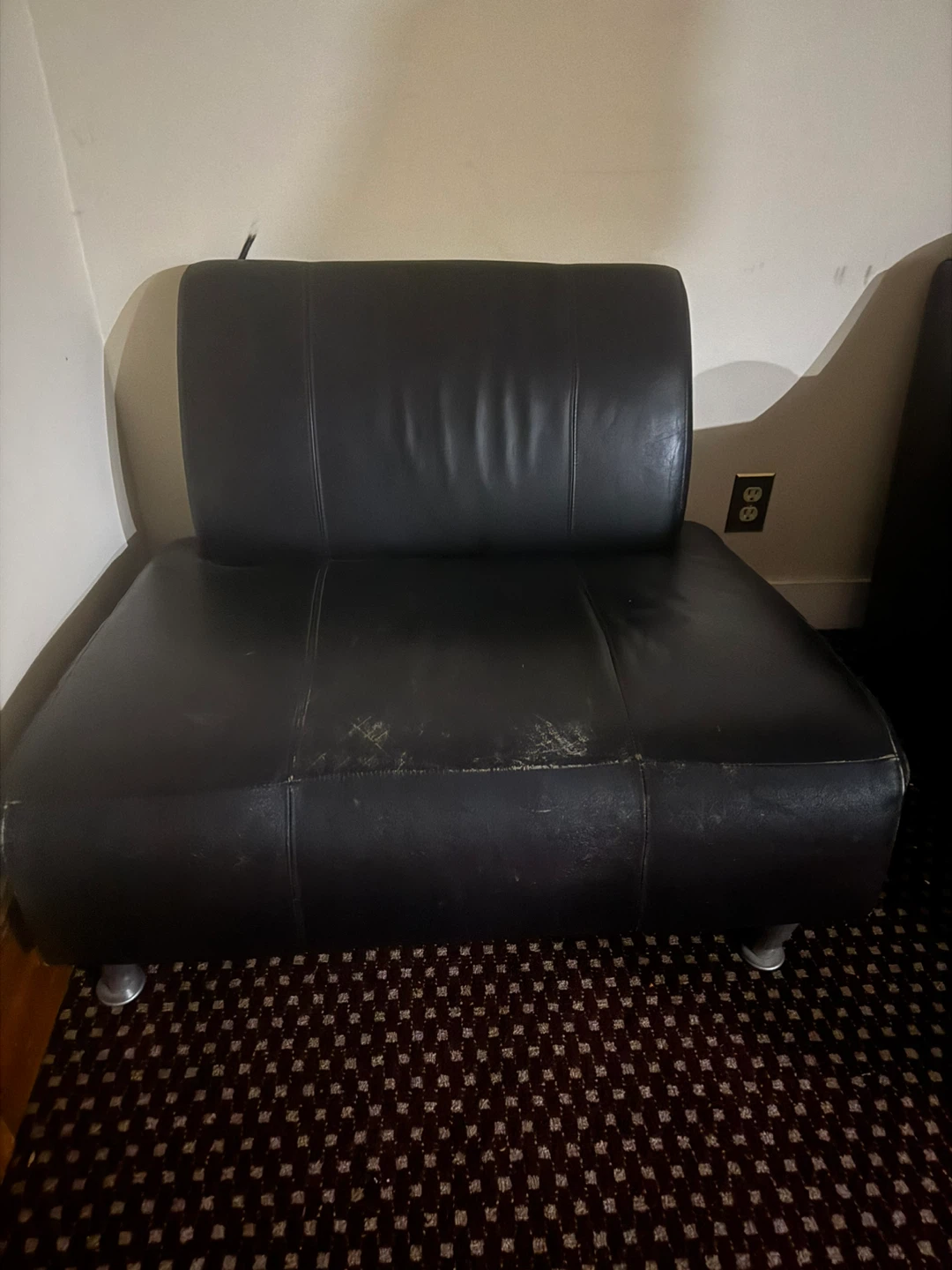 Black Armless Accent Chair - photo 3