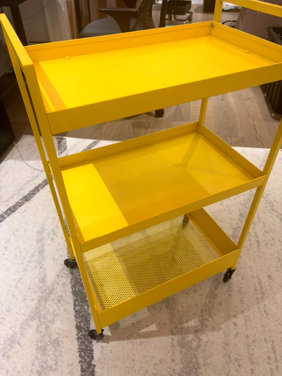 Ikea rolling utility cart yellow - photo 2