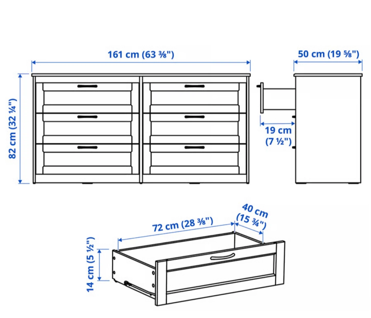 IKEA HEMNES 6-Drawer Dresser, White - photo 3