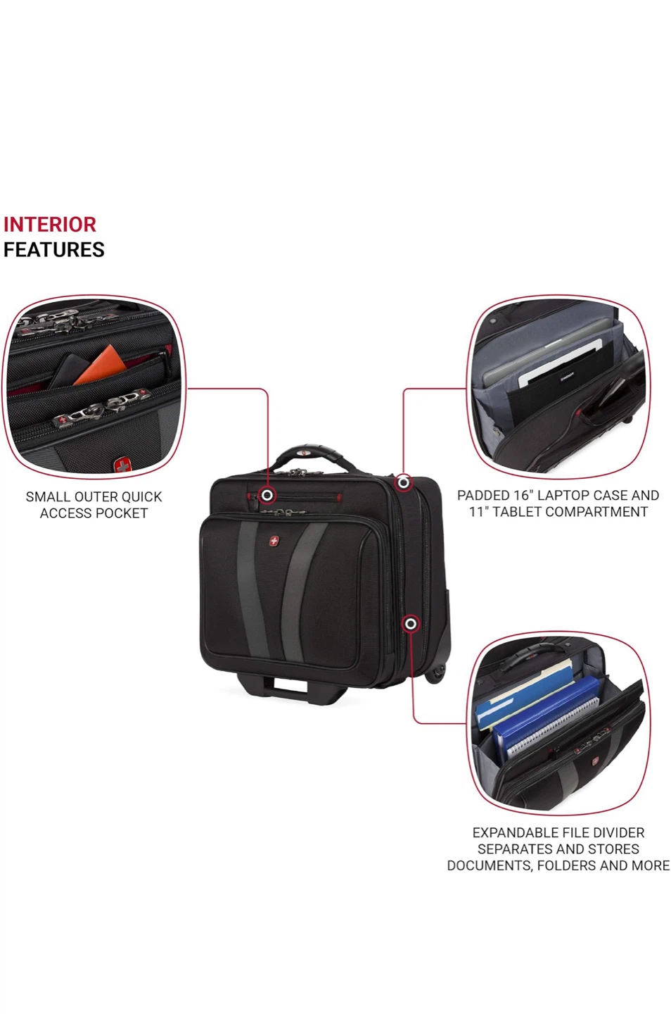 Swiss Gear black wheeled laptop briefcase - photo 4